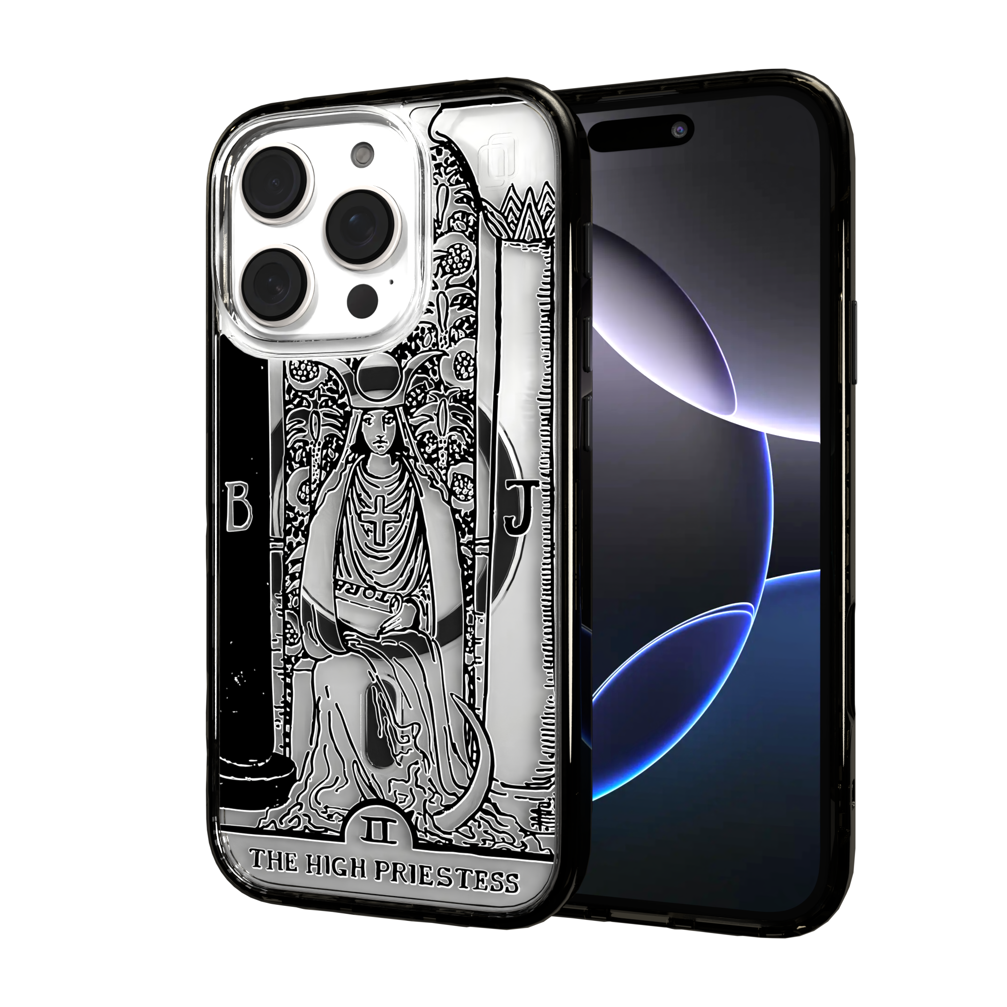 iPhone 16 Series | MagSafe | Tarot Collection | The High Priestess The High Priestess - Line / iPhone 16 Pro / Black