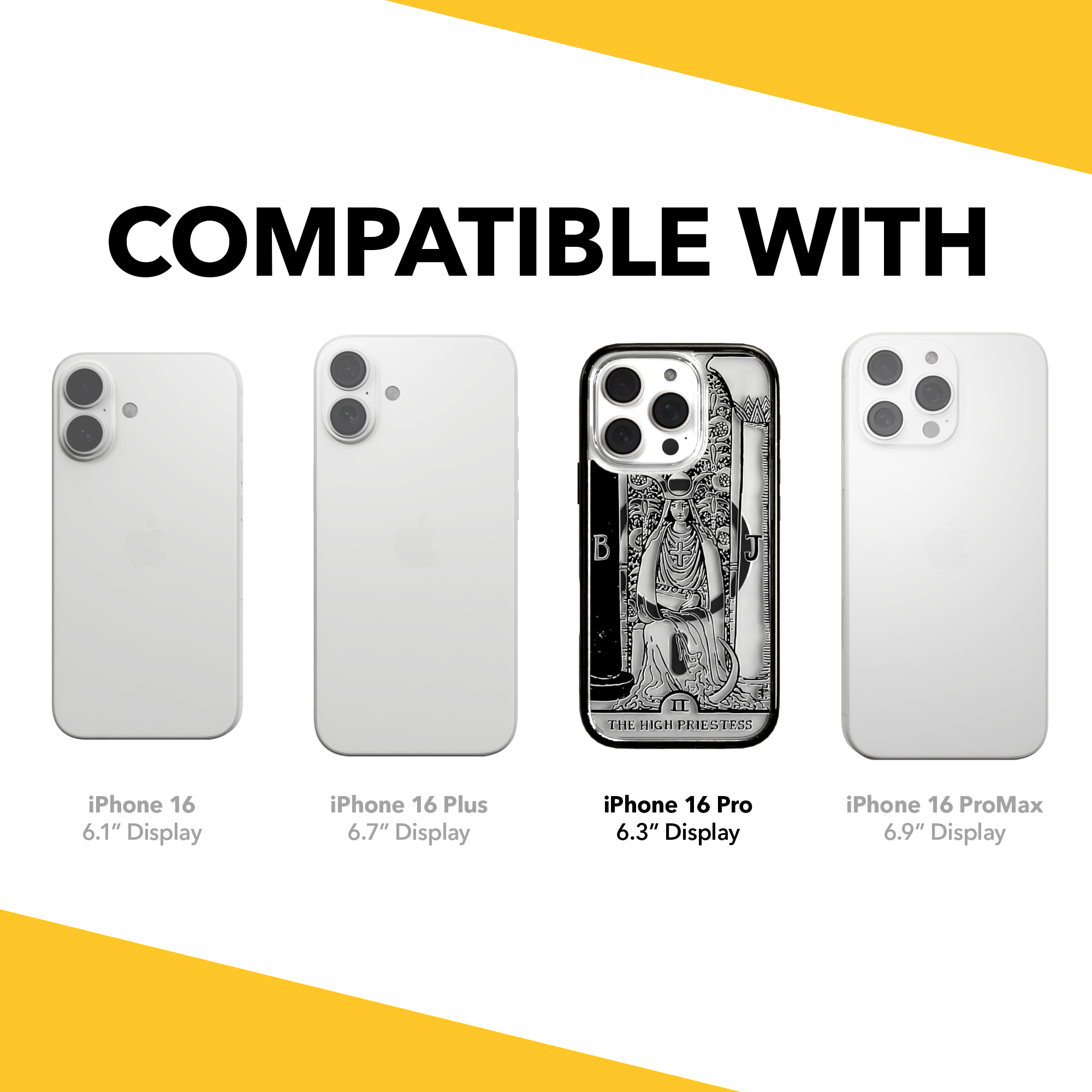 iPhone 16 Series | MagSafe | Tarot Collection | The High Priestess The High Priestess - Line / iPhone 16 Pro / Black