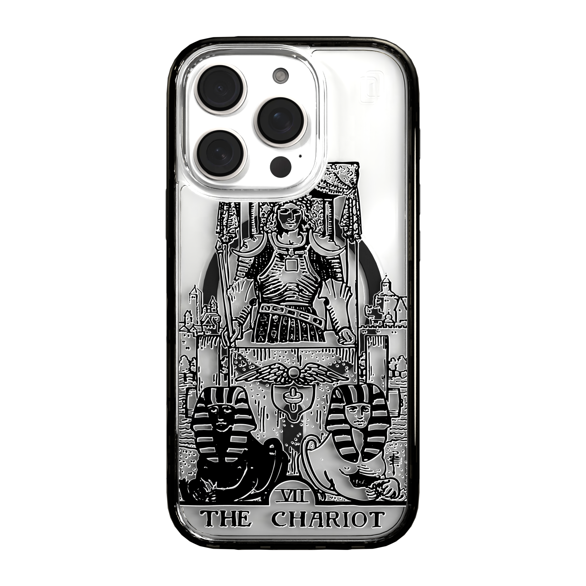 iPhone 16 Series | MagSafe | Tarot Collection | The Chariot The Chariot - Line / iPhone 16 Pro / Black