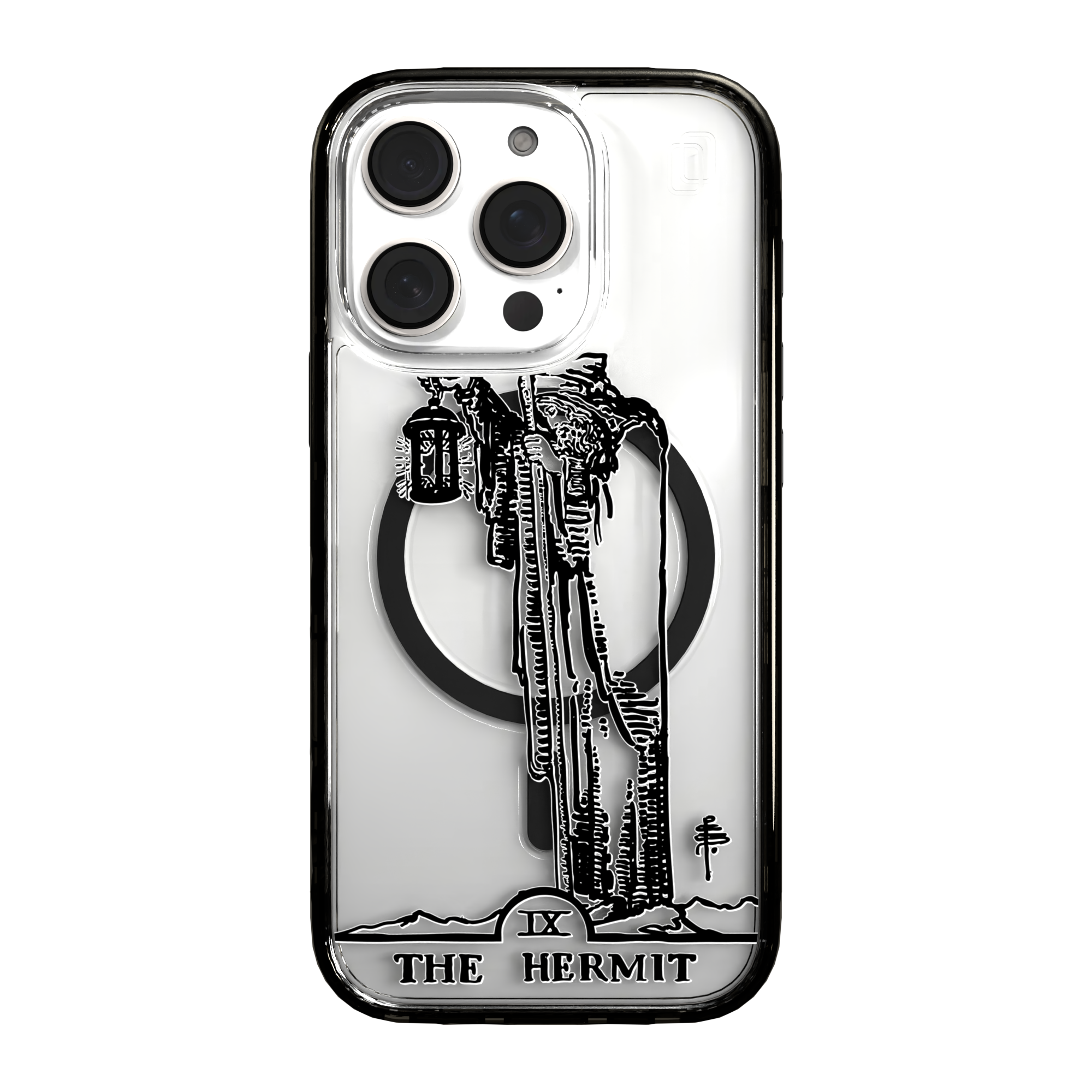 iPhone 16 Series | MagSafe | Tarot Collection | The Hermit The Hermit - Line / iPhone 16 Pro / Black