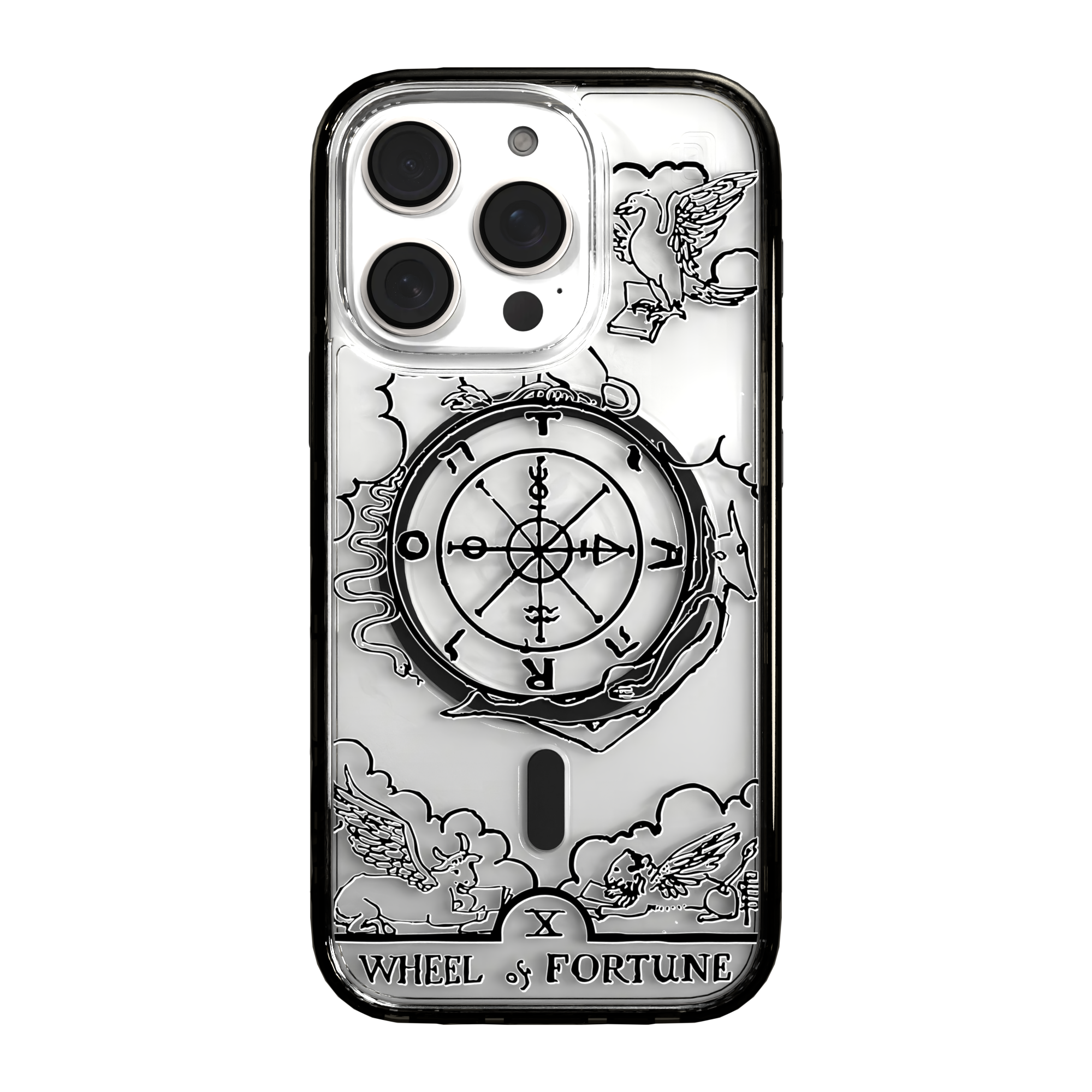 iPhone 16 Series | MagSafe | Tarot Collection | Wheel of Fortune Wheel of Fortune - Line / iPhone 16 Pro / Black