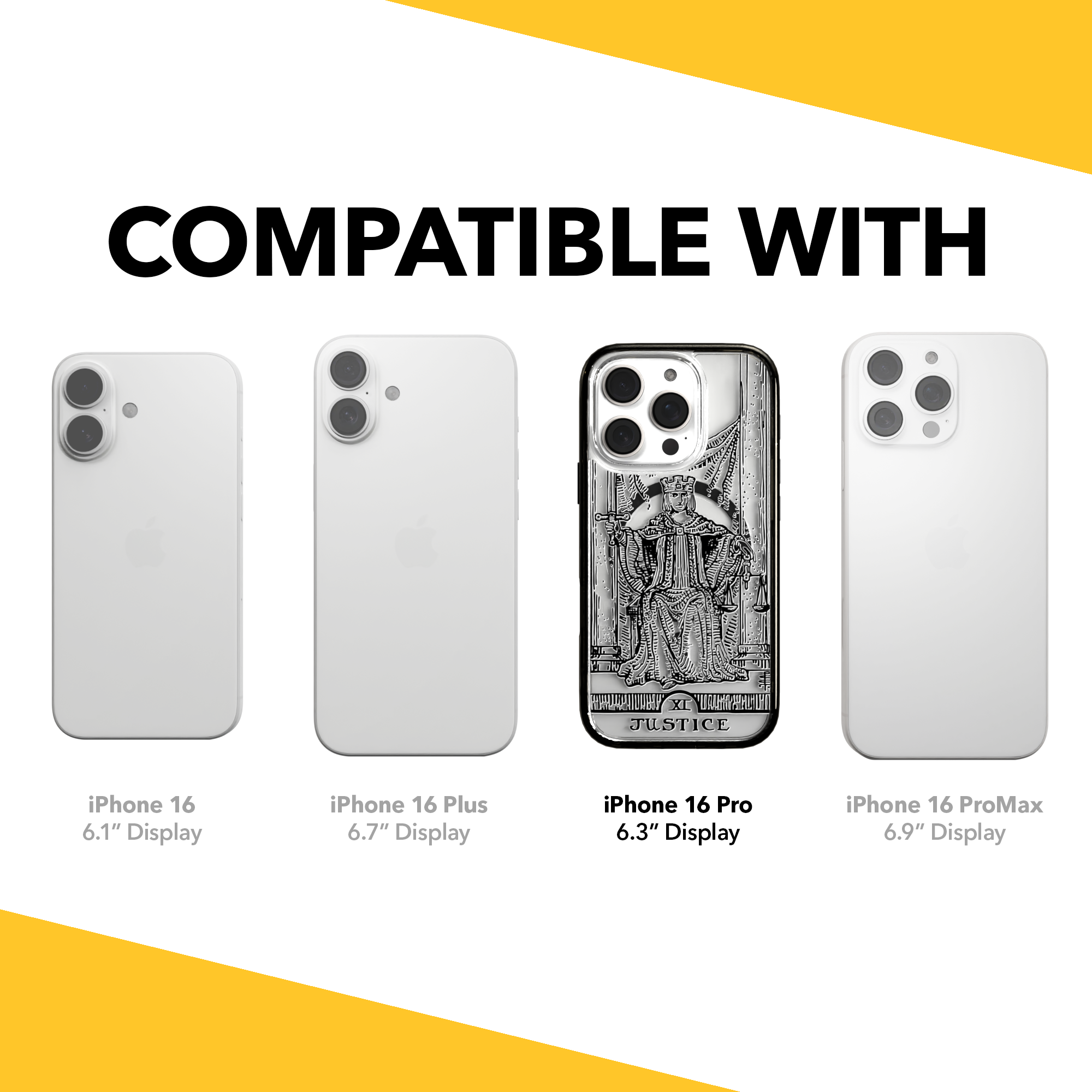 iPhone 16 Series | MagSafe | Tarot Collection | Justice Justice - Line / iPhone 16 Pro / Black