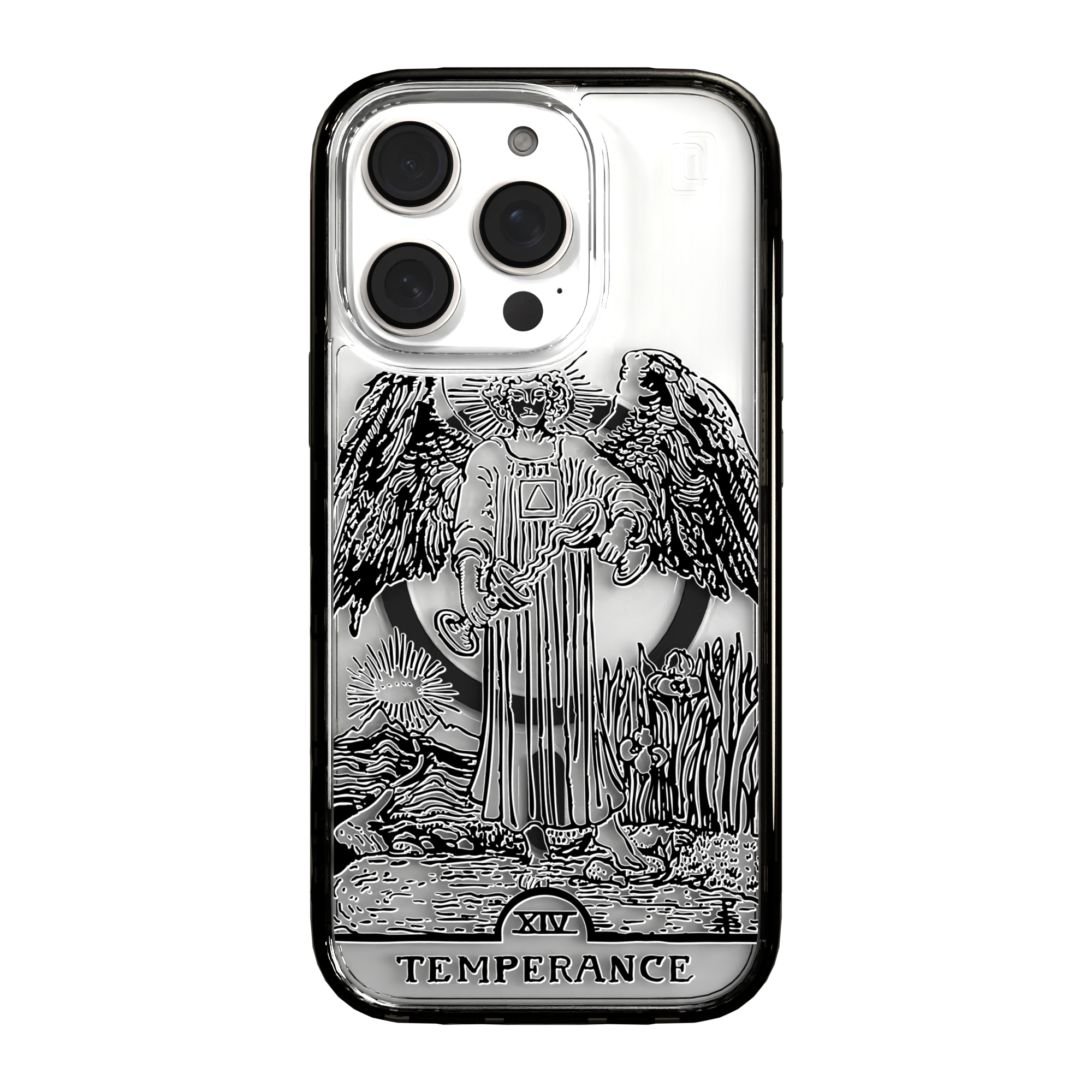 iPhone 16 Series | MagSafe | Tarot Collection | Temperance Temperance - Line / iPhone 16 Pro / Black
