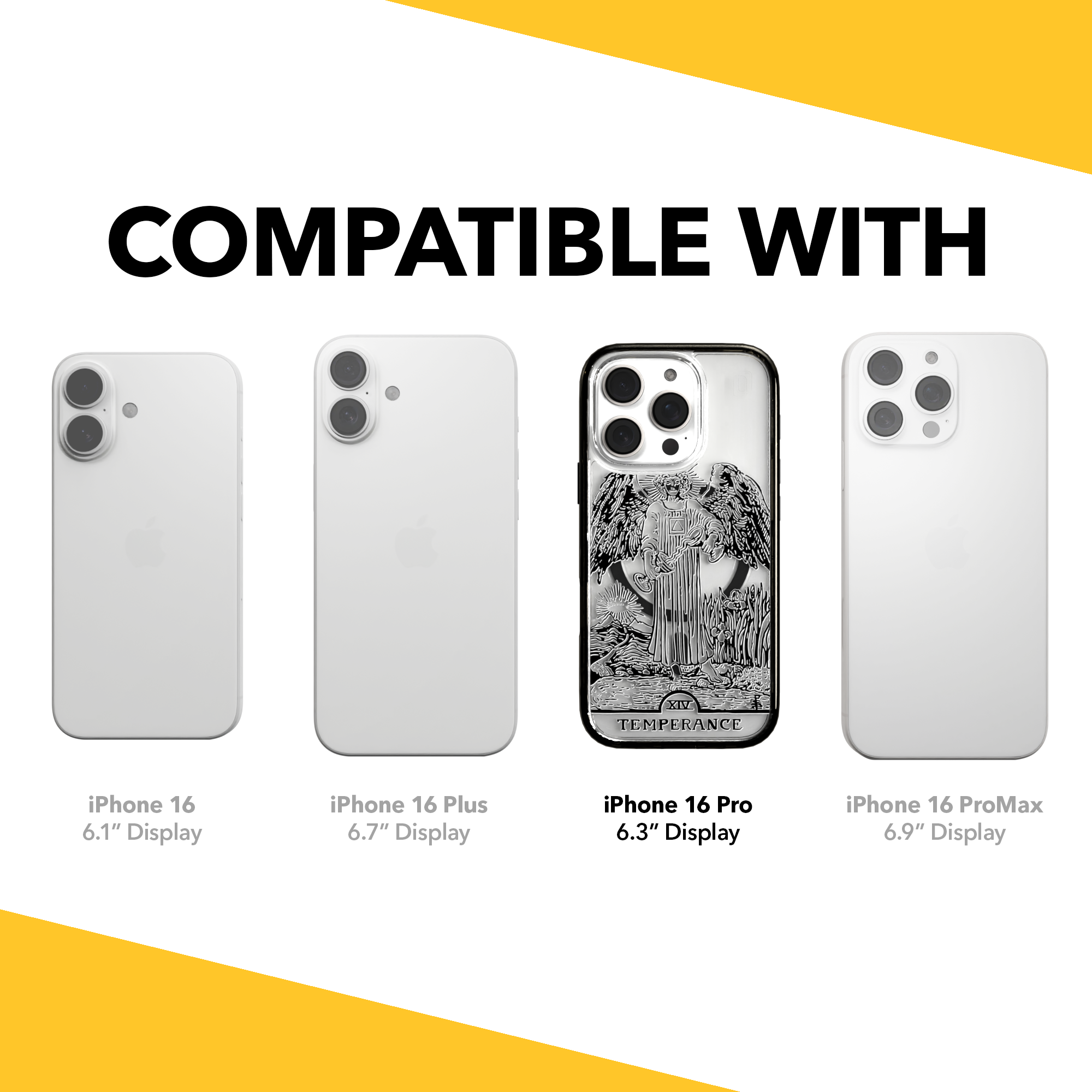 iPhone 16 Series | MagSafe | Tarot Collection | Temperance Temperance - Line / iPhone 16 Pro / Black
