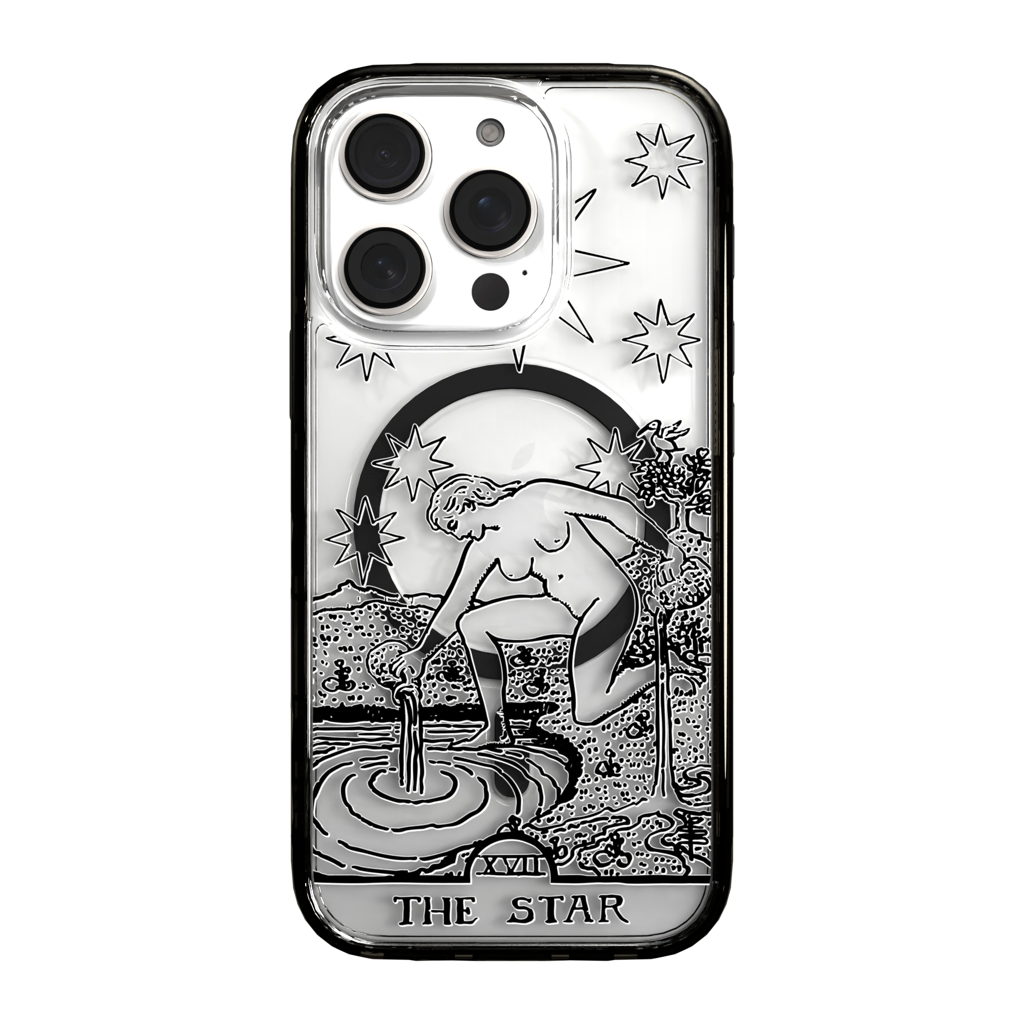 iPhone 16 Series | MagSafe | Tarot Collection | The Star The Star - Line / iPhone 16 Pro / Black