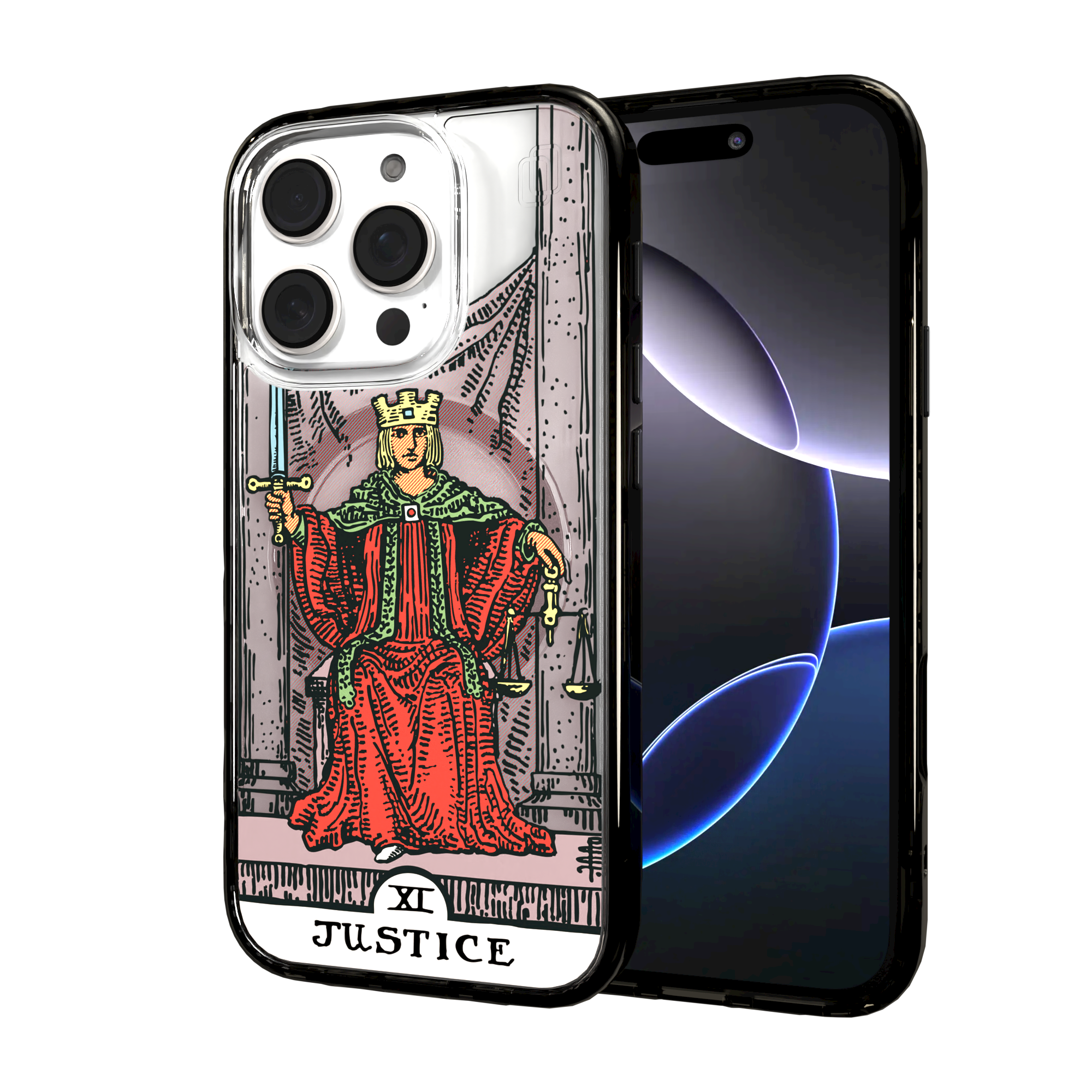iPhone 16 Series | MagSafe | Tarot Collection | Justice Justice - Color / iPhone 16 Pro / Black