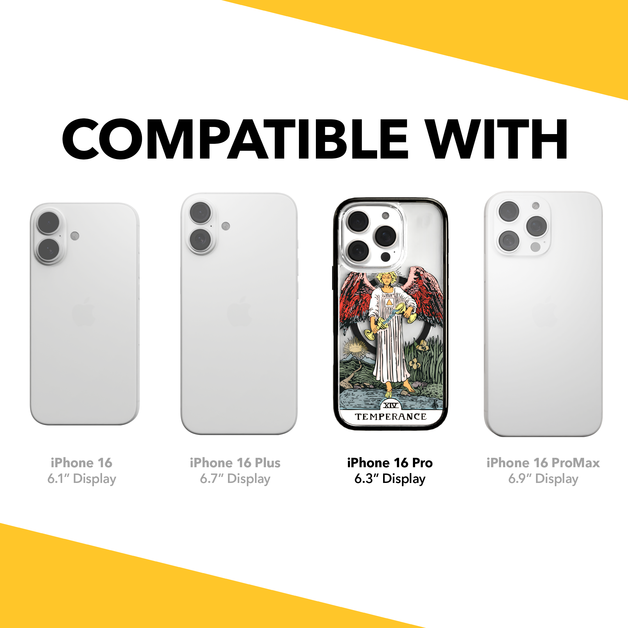 iPhone 16 Series | MagSafe | Tarot Collection | Temperance Temperance - Color / iPhone 16 Pro / Black