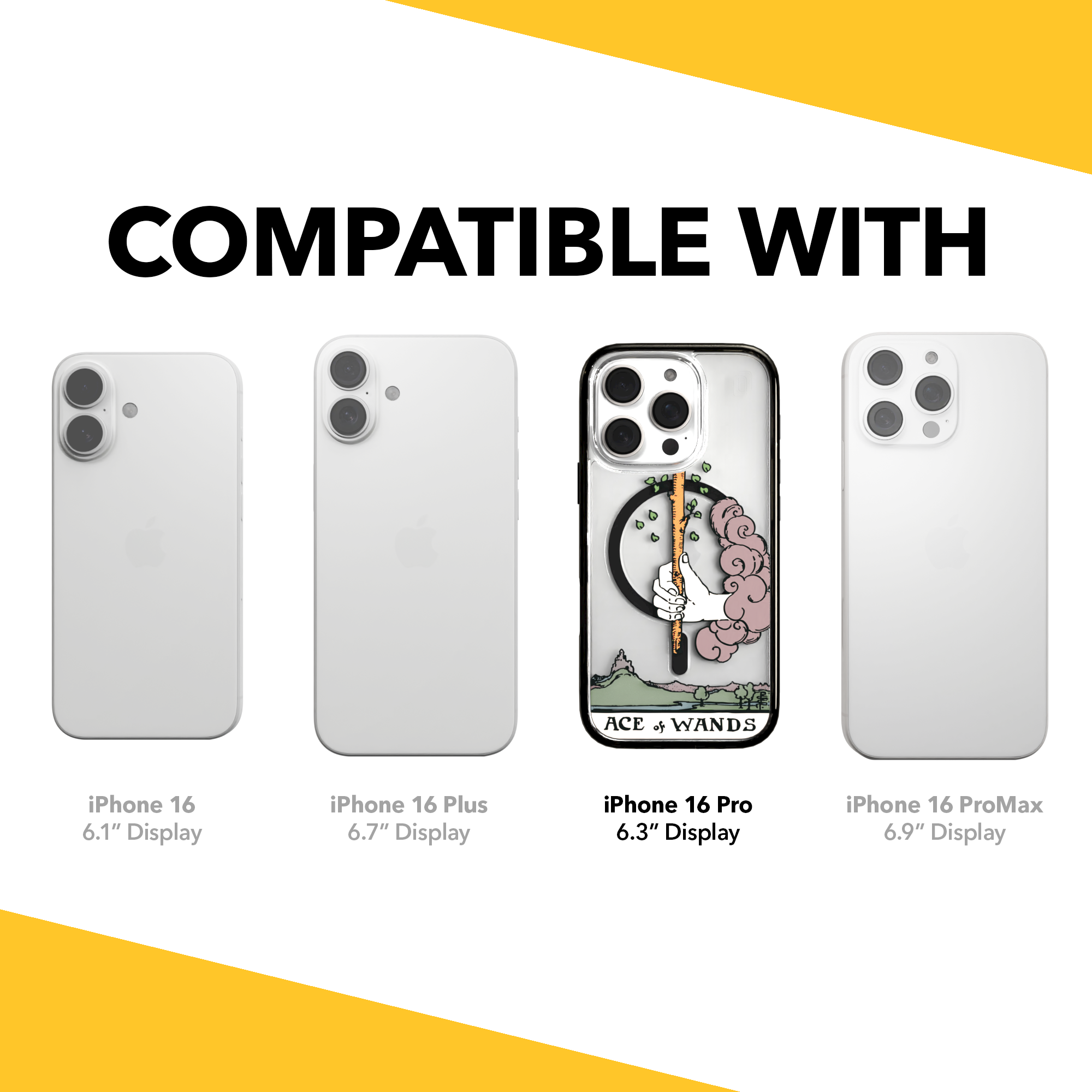 iPhone 16 Series | MagSafe | Tarot Collection | Ace of Wands Ace of Wands - Color / iPhone 16 Pro / Black