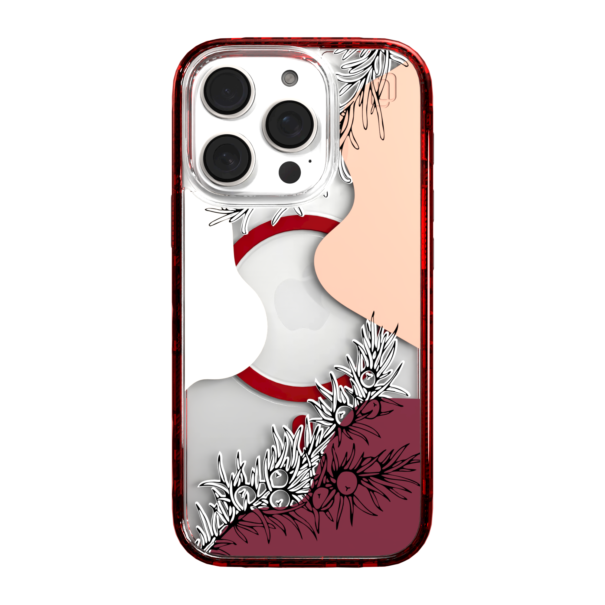 iPhone 16 Series | MagSafe | Botanical Fusion Abstract Case | Red Summer Skies