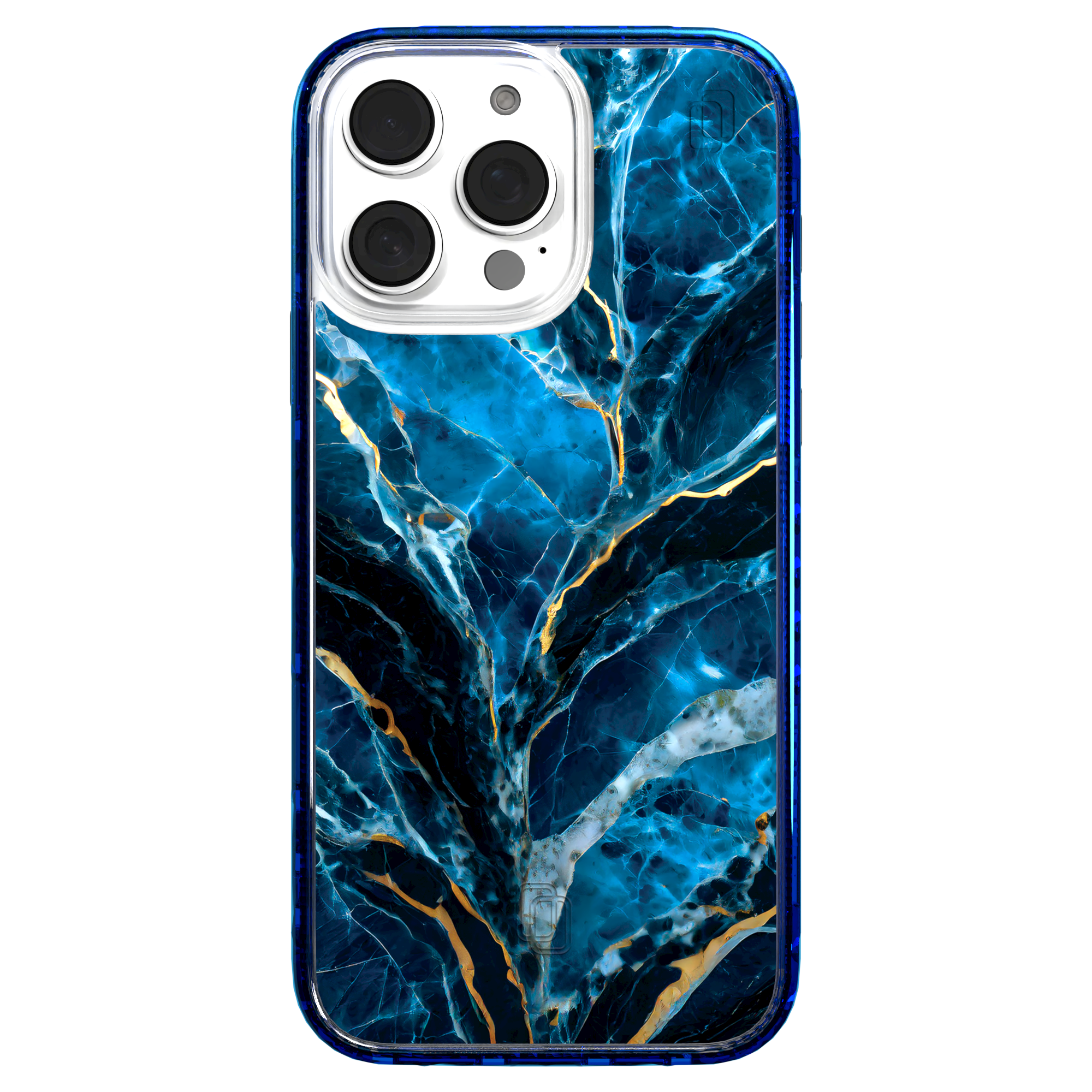 iPhone 16 Series | MagSafe | Stone Beauty Case Collection | Deep Sea Blue & Gold Marble Deep Sea / iPhone 16 Pro Max / Blue