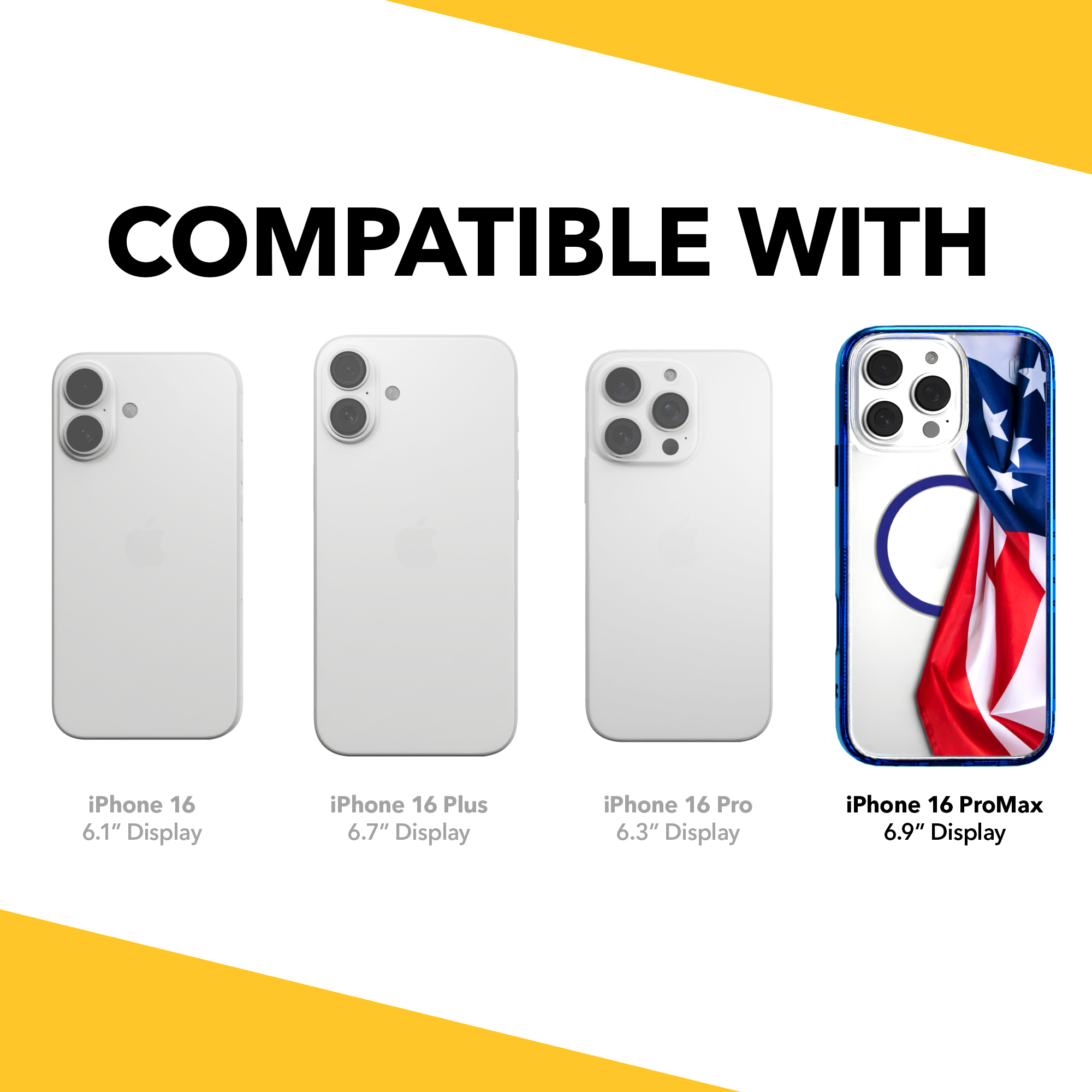 iPhone 16 Series | MagSafe | Red, White & Blue Case Collection | Flowing American Flag Resilient Spirit / iPhone 16 Pro Max / Blue