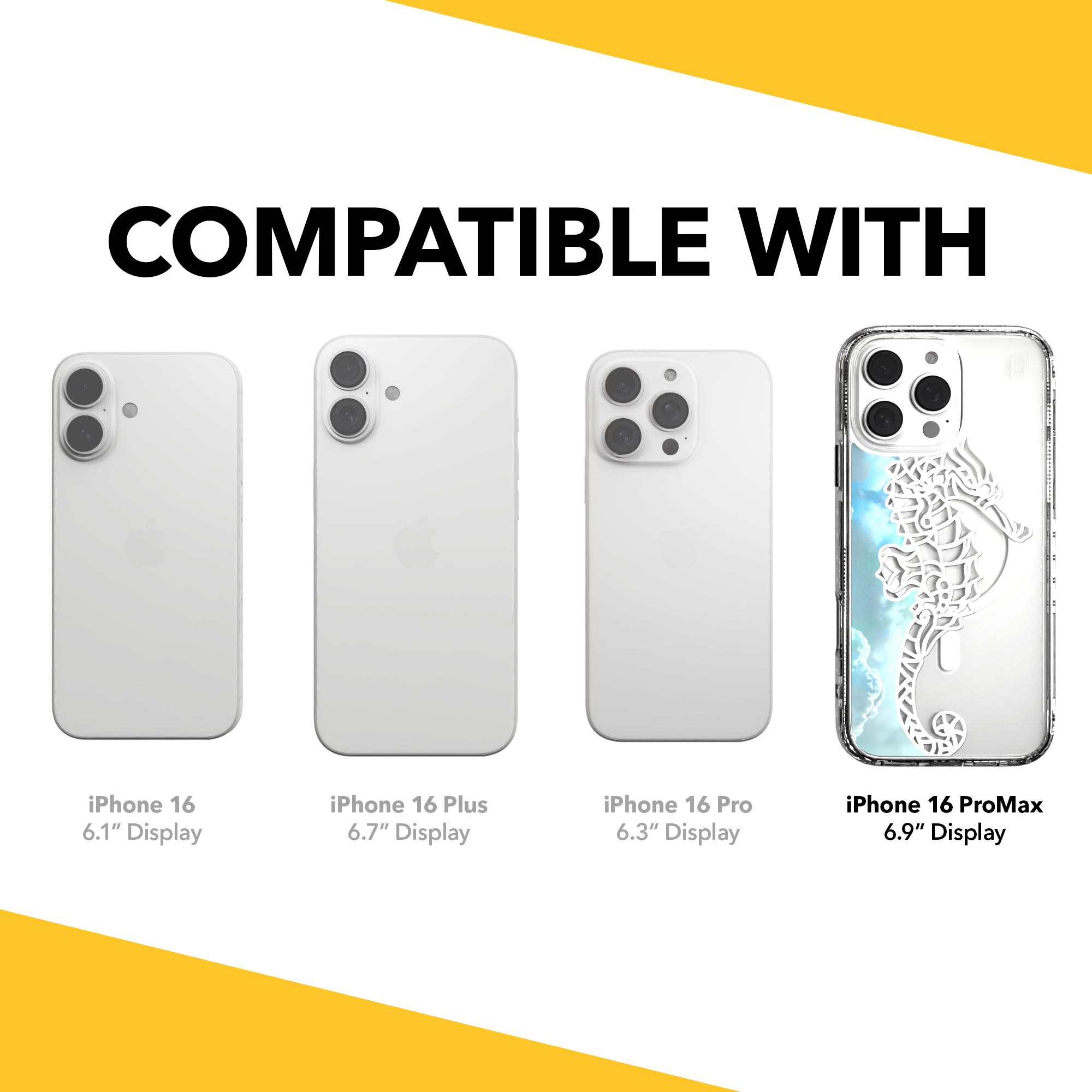 iPhone 16 Series | MagSafe | Coastal Case Collection | White & Teal Seahorse Seahorse / iPhone 16 Pro Max / Clear