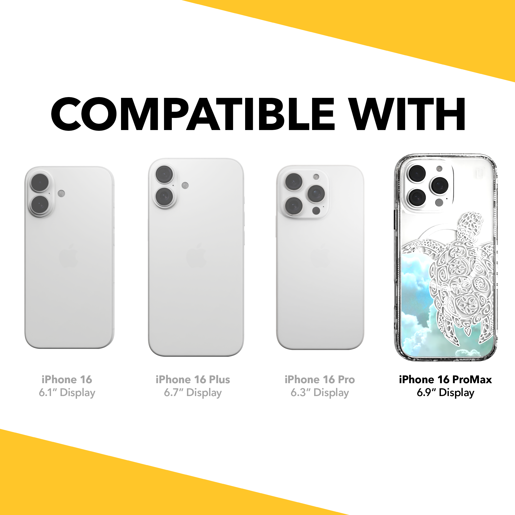 iPhone 16 Series | MagSafe | Coastal Case Collection | White & Teal Sea Turtle Turtle / iPhone 16 Pro Max / Clear