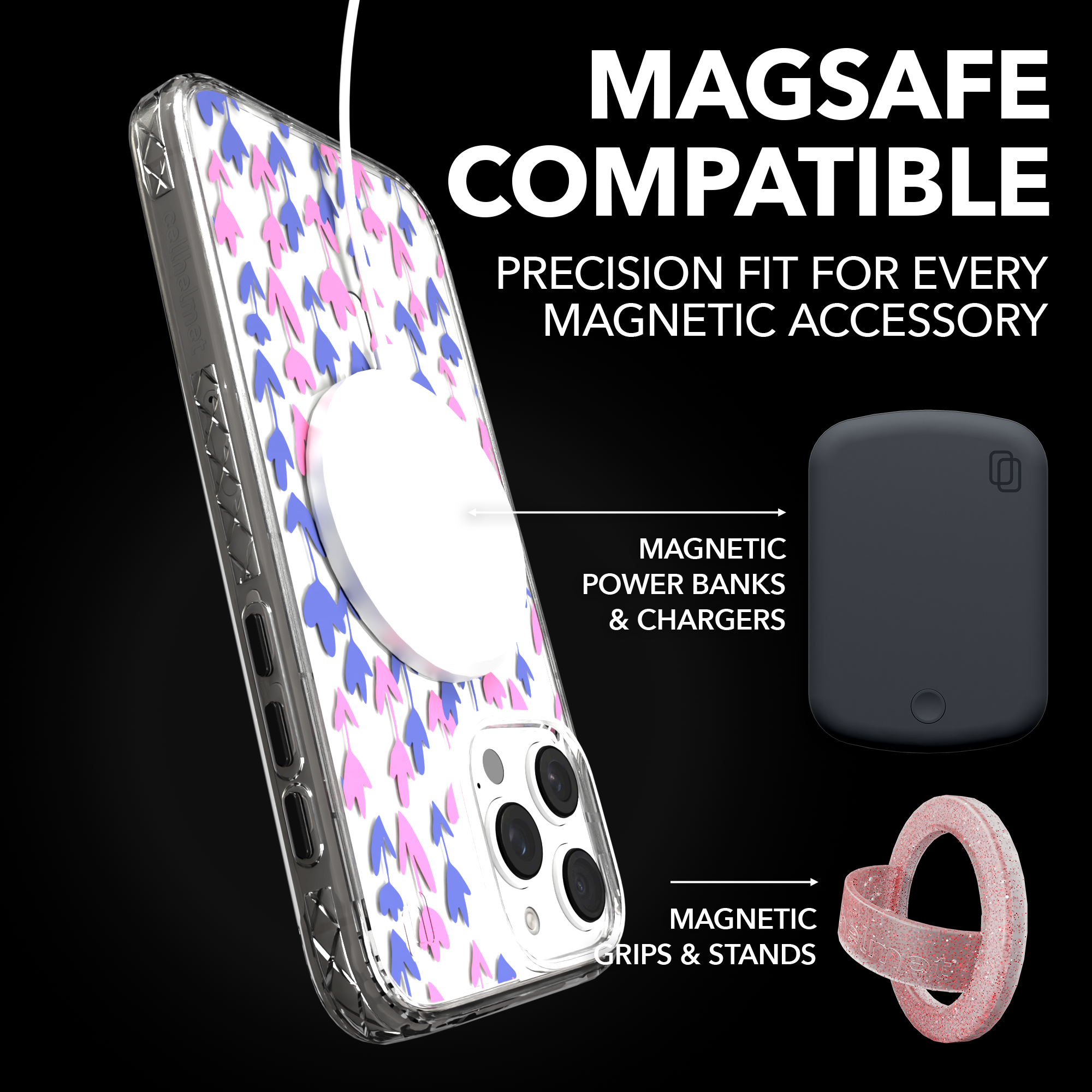 iPhone 16 Series | MagSafe | Flower Case Collection | Pink & Purple Pastel Blooms Pastel Bloom / iPhone 16 Pro Max / Clear