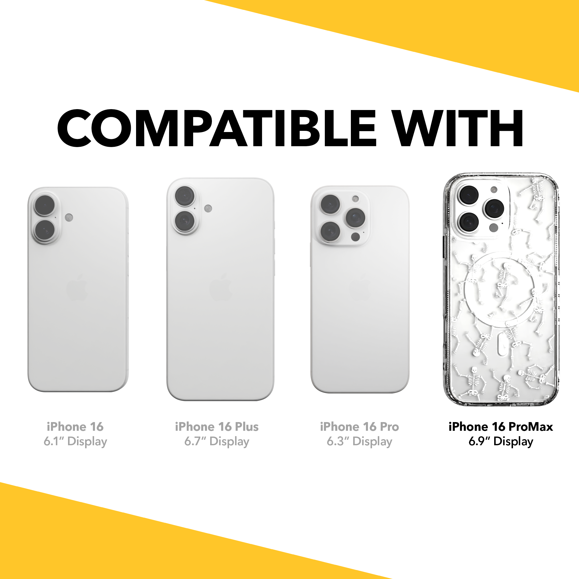 iPhone 16 Series | MagSafe | Halloween Case | Dancing Skeletons Dancing Skeletons / iPhone 16 Pro Max / Clear