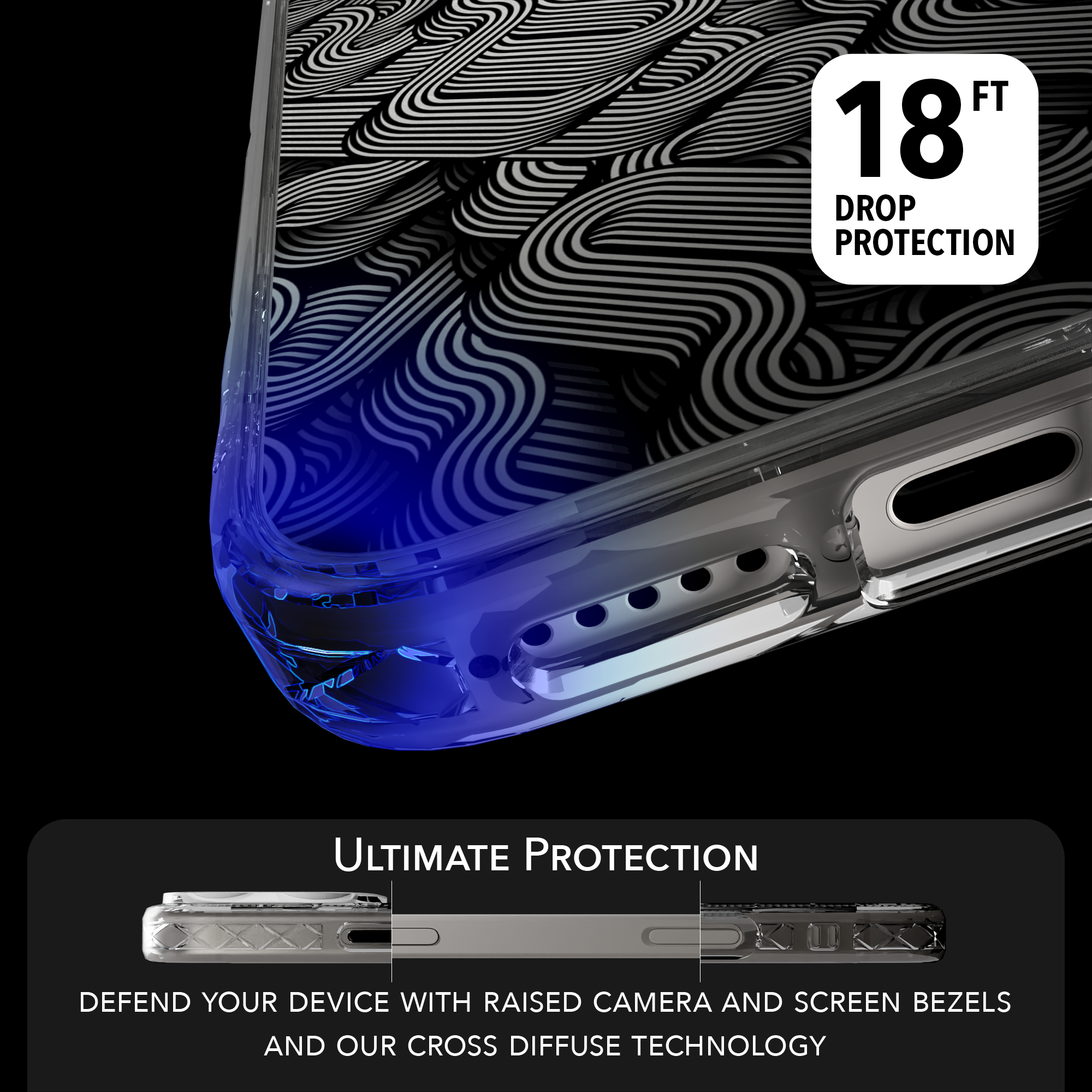 iPhone 16 Series | MagSafe | Monochromatic Case Designs | Black & White Dimensions Black & White Dimensions / iPhone 16 Pro Max / Clear