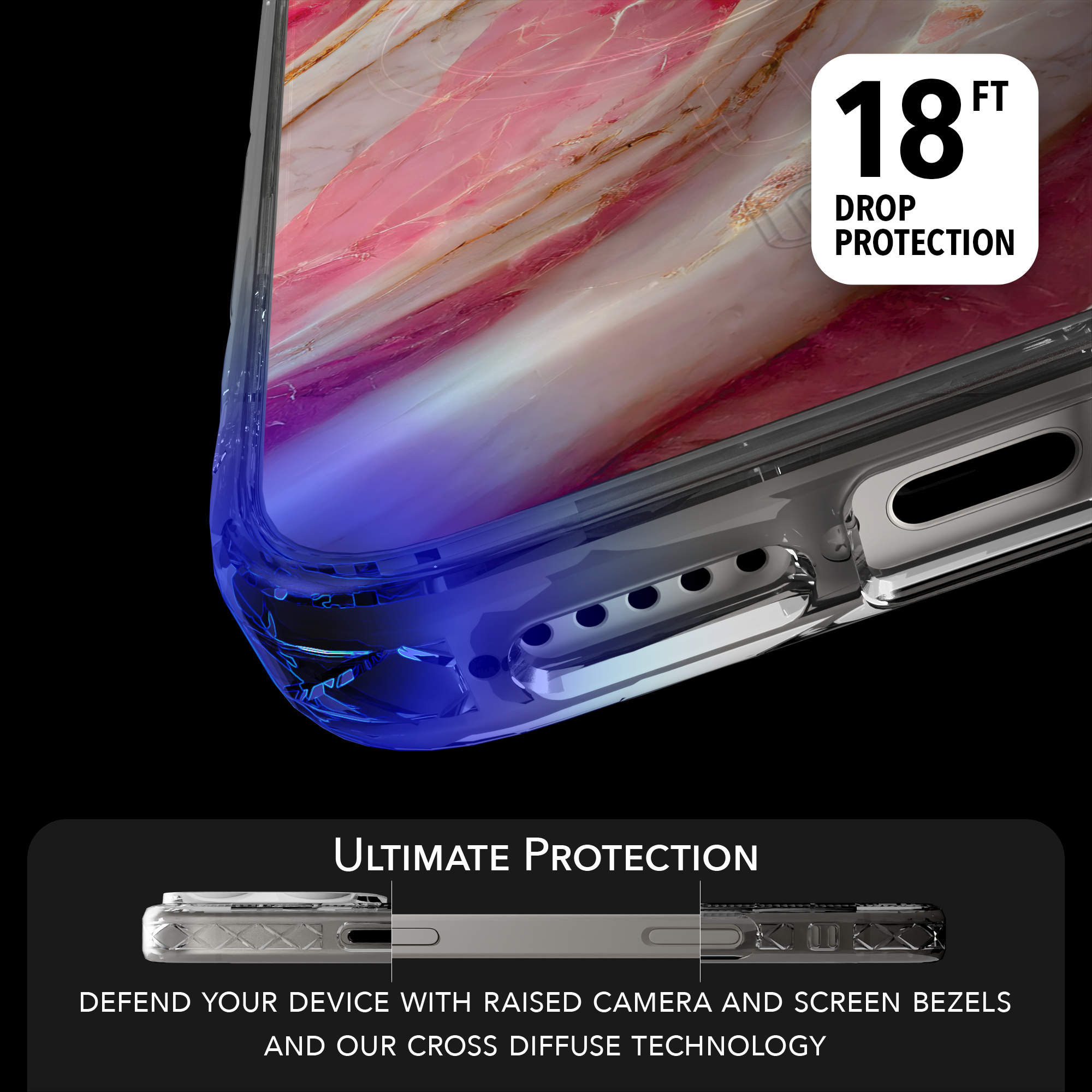 iPhone 16 Series | MagSafe | Stone Beauty Case Collection | New Dawn Pink, White & Gold Marble New Dawn / iPhone 16 Pro Max / Clear