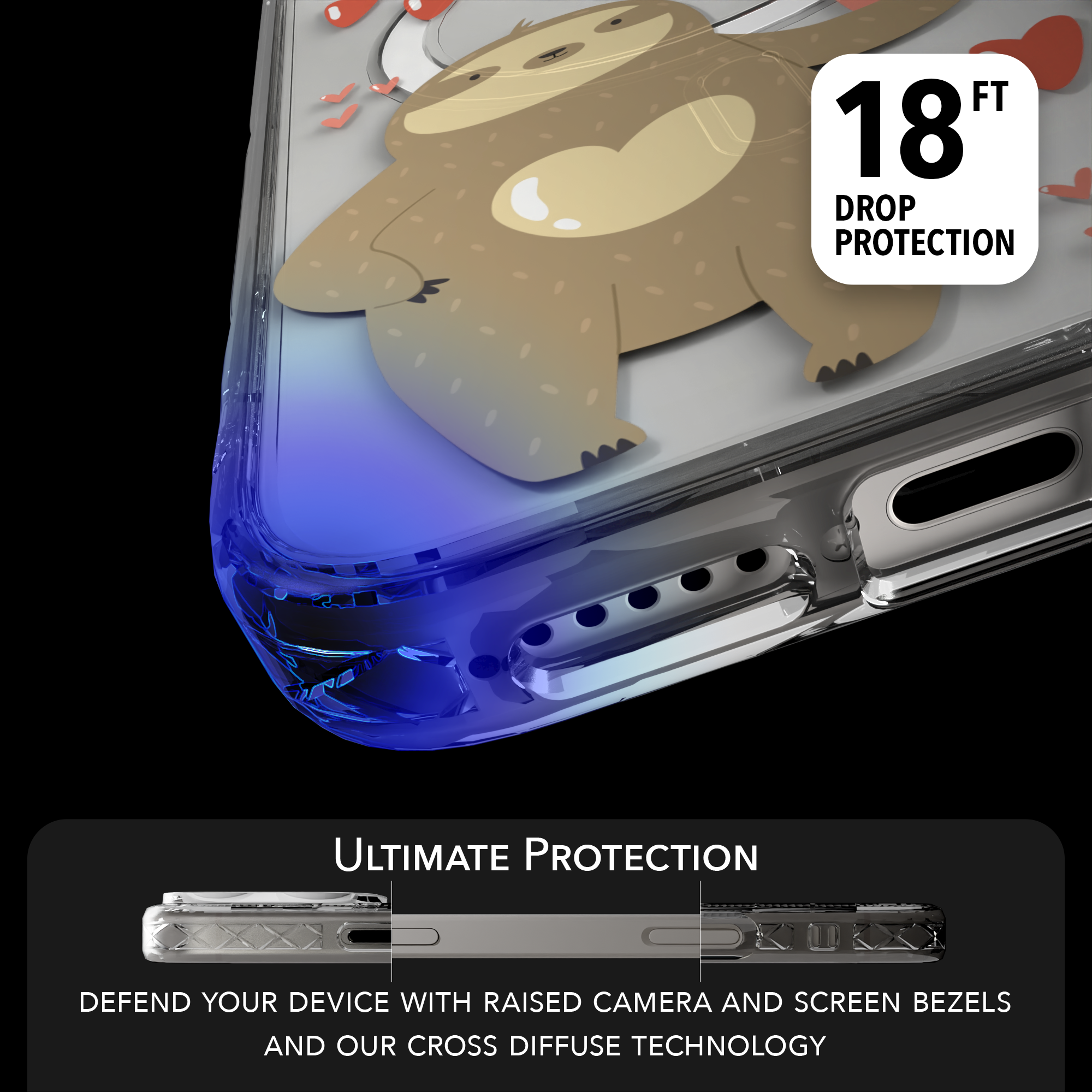 iPhone 16 Series | MagSafe | Sloth Case Collection | Sloths In Love Sloth Haven / iPhone 16 Pro Max / Clear