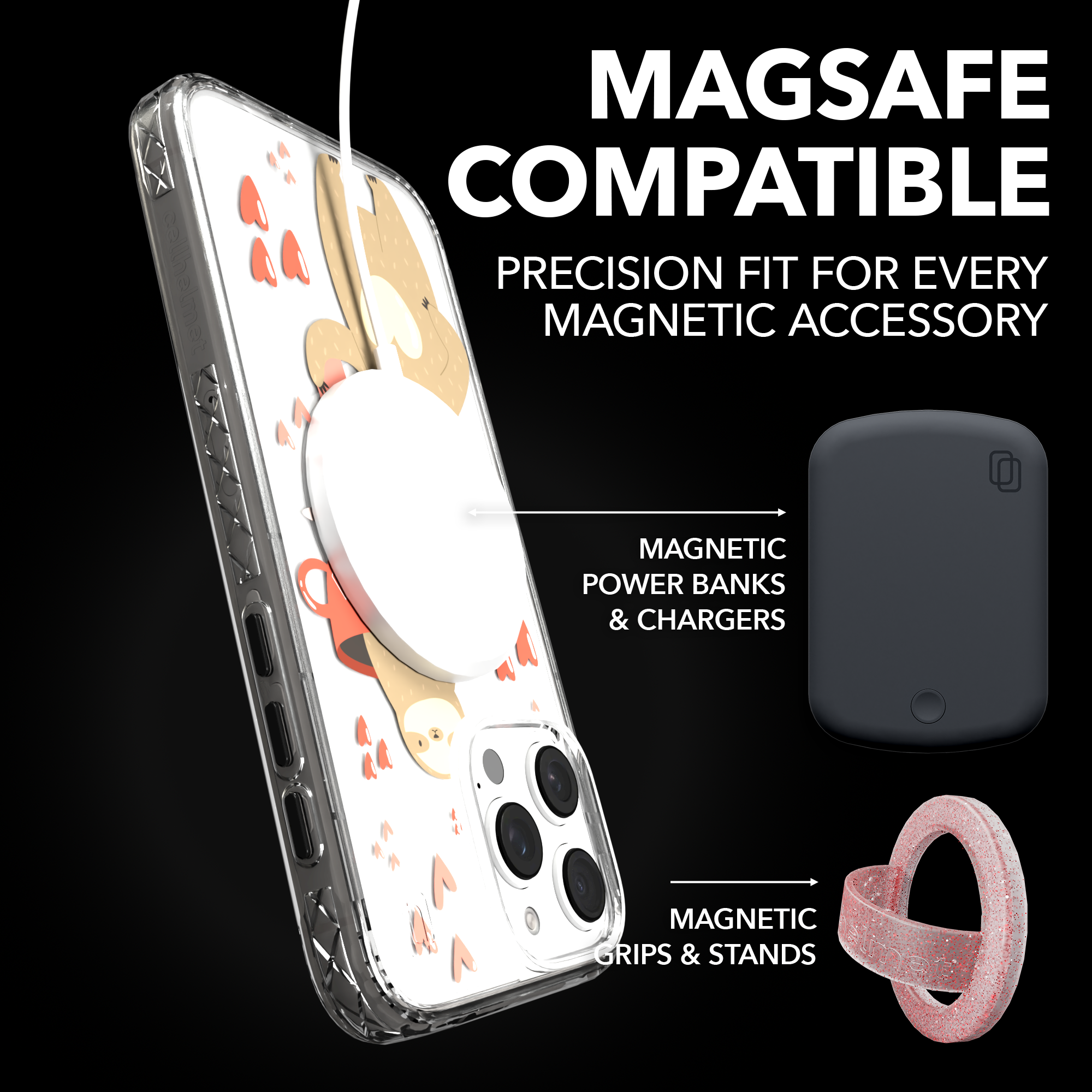iPhone 16 Series | MagSafe | Sloth Case Collection | Sloths In Love Sloth Haven / iPhone 16 Pro Max / Clear