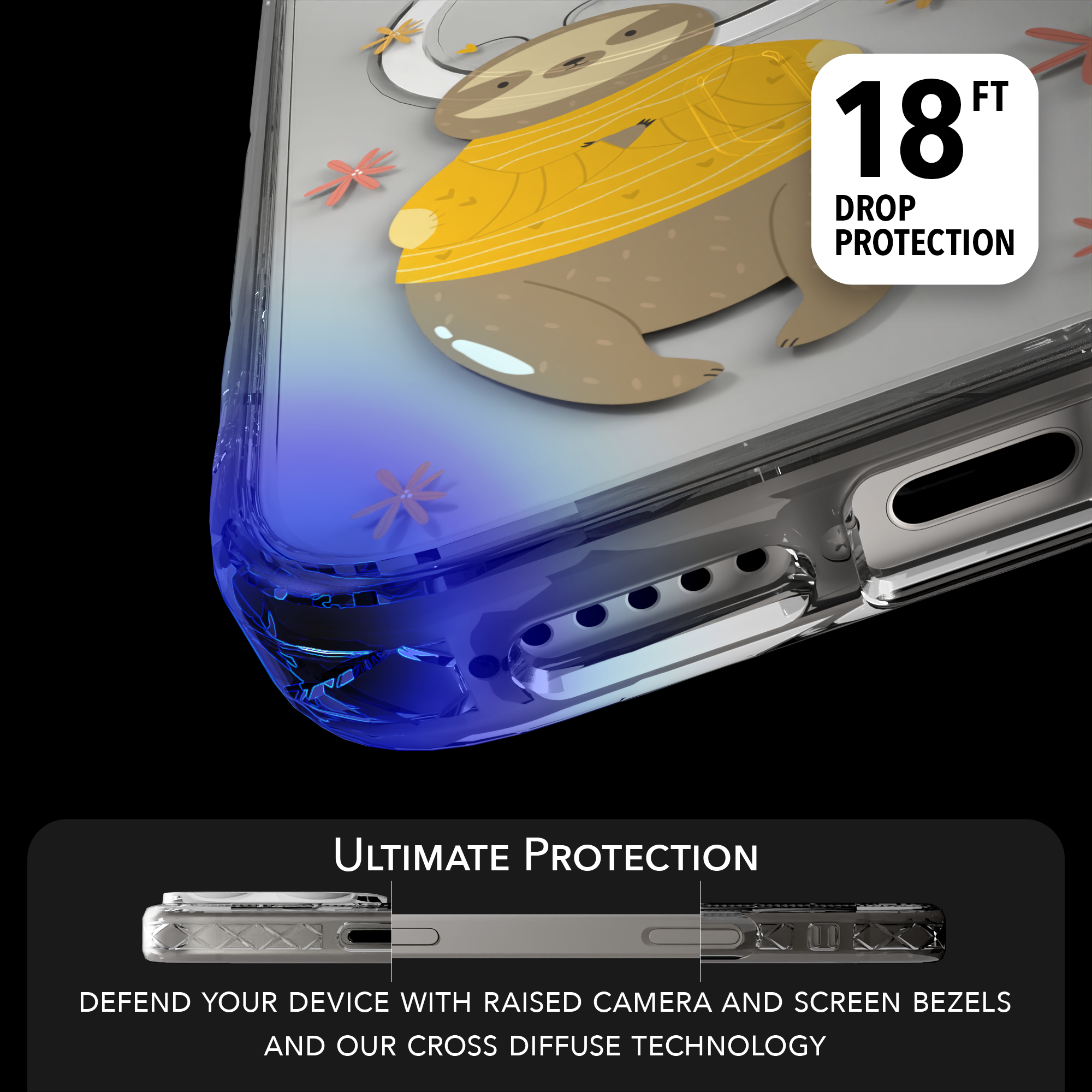 iPhone 16 Series | MagSafe | Sloth Case Collection | Lazy Sloths Lazy Sloth / iPhone 16 Pro Max / Clear