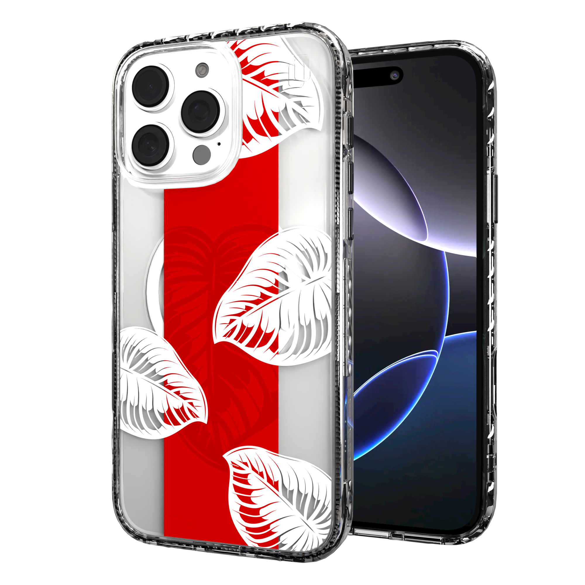 iPhone 16 Series | MagSafe | Summer Vibes Case Collection | Red & White Monstera