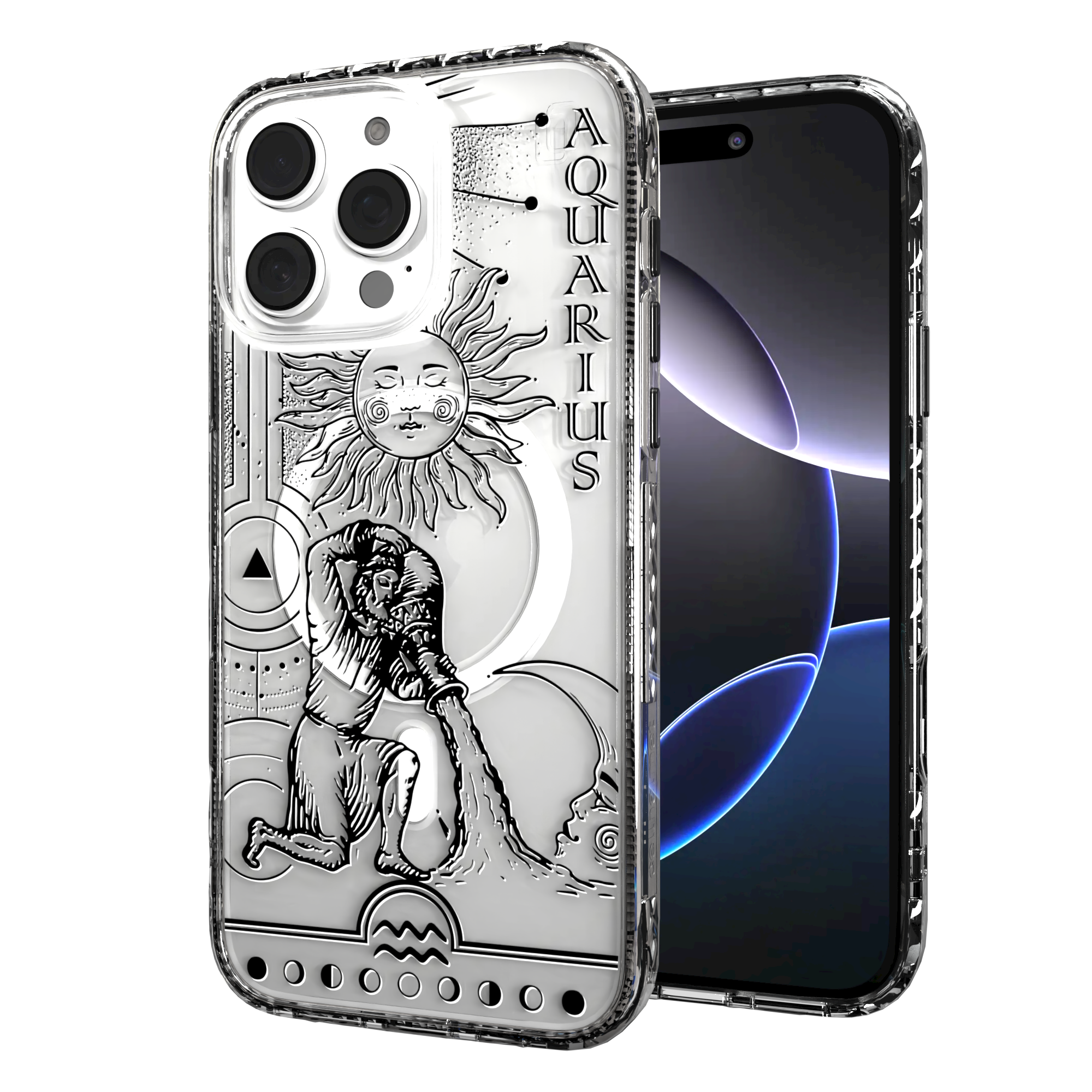 iPhone 16 Series | MagSafe | Zodiac Collection | Aquarius Aquarius Black / iPhone 16 Pro Max / Clear