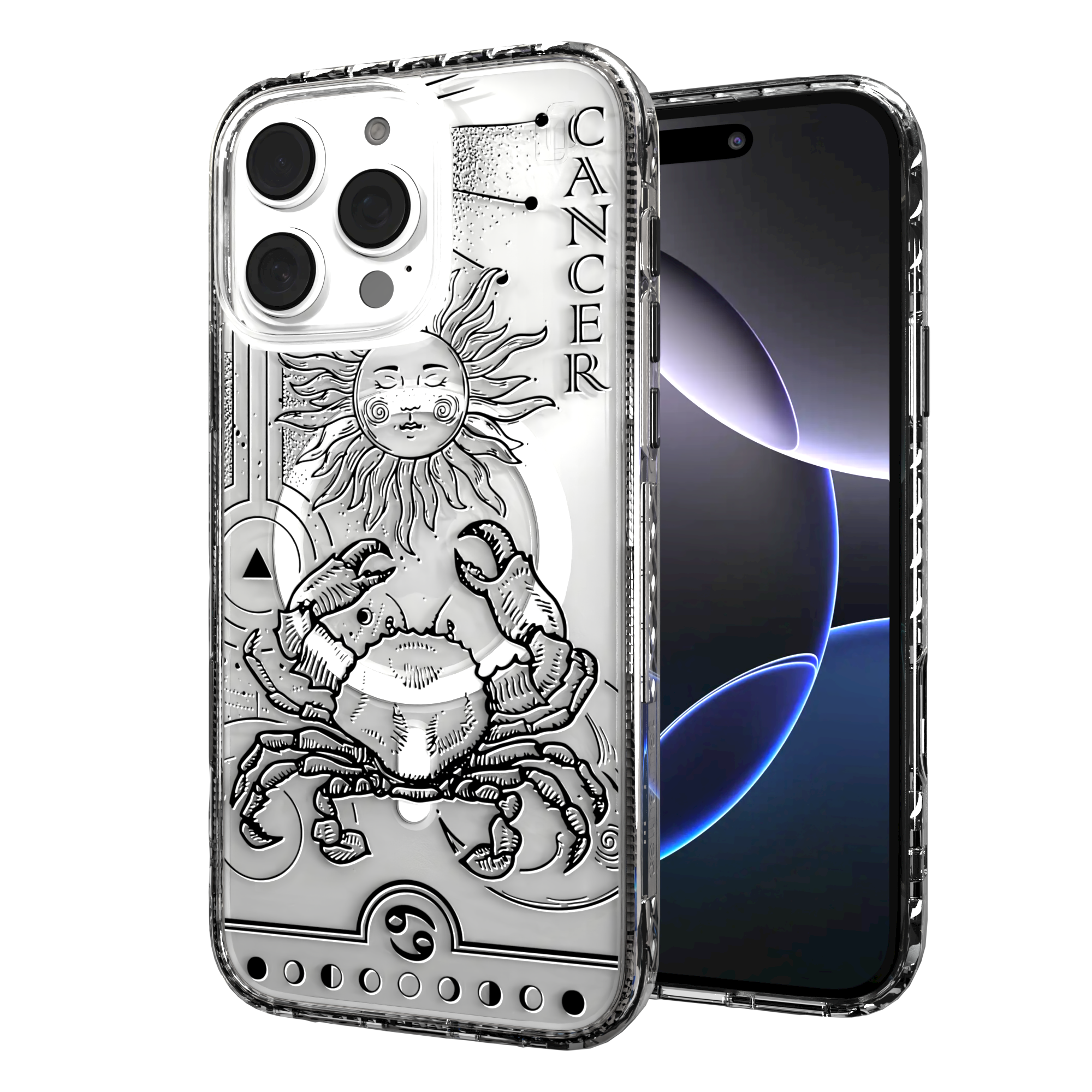 iPhone 16 Series | MagSafe | Zodiac Collection | Cancer Cancer Black / iPhone 16 Pro Max / Clear