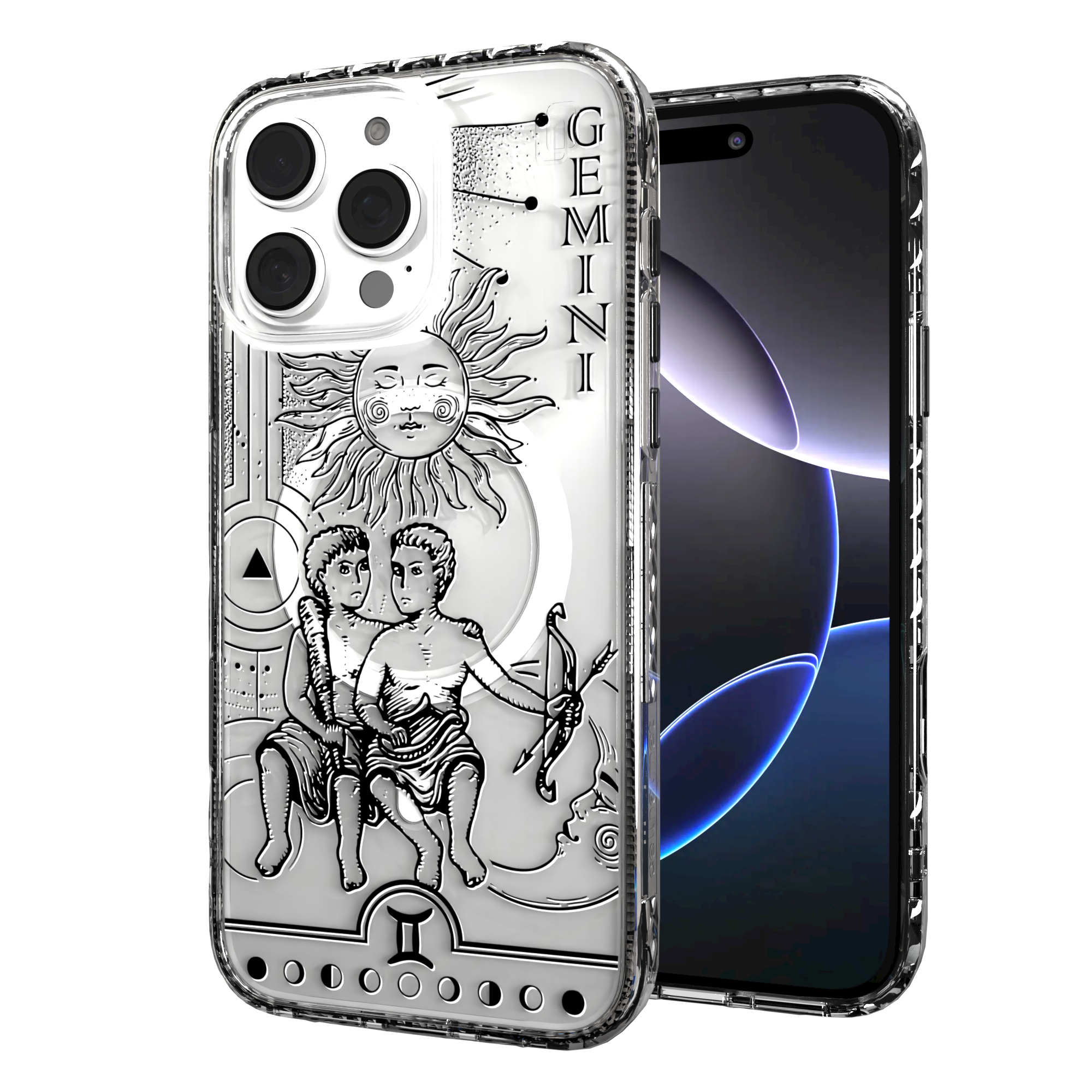 iPhone 16 Series | MagSafe | Zodiac Collection | Gemini Gemini Black / iPhone 16 Pro Max / Clear