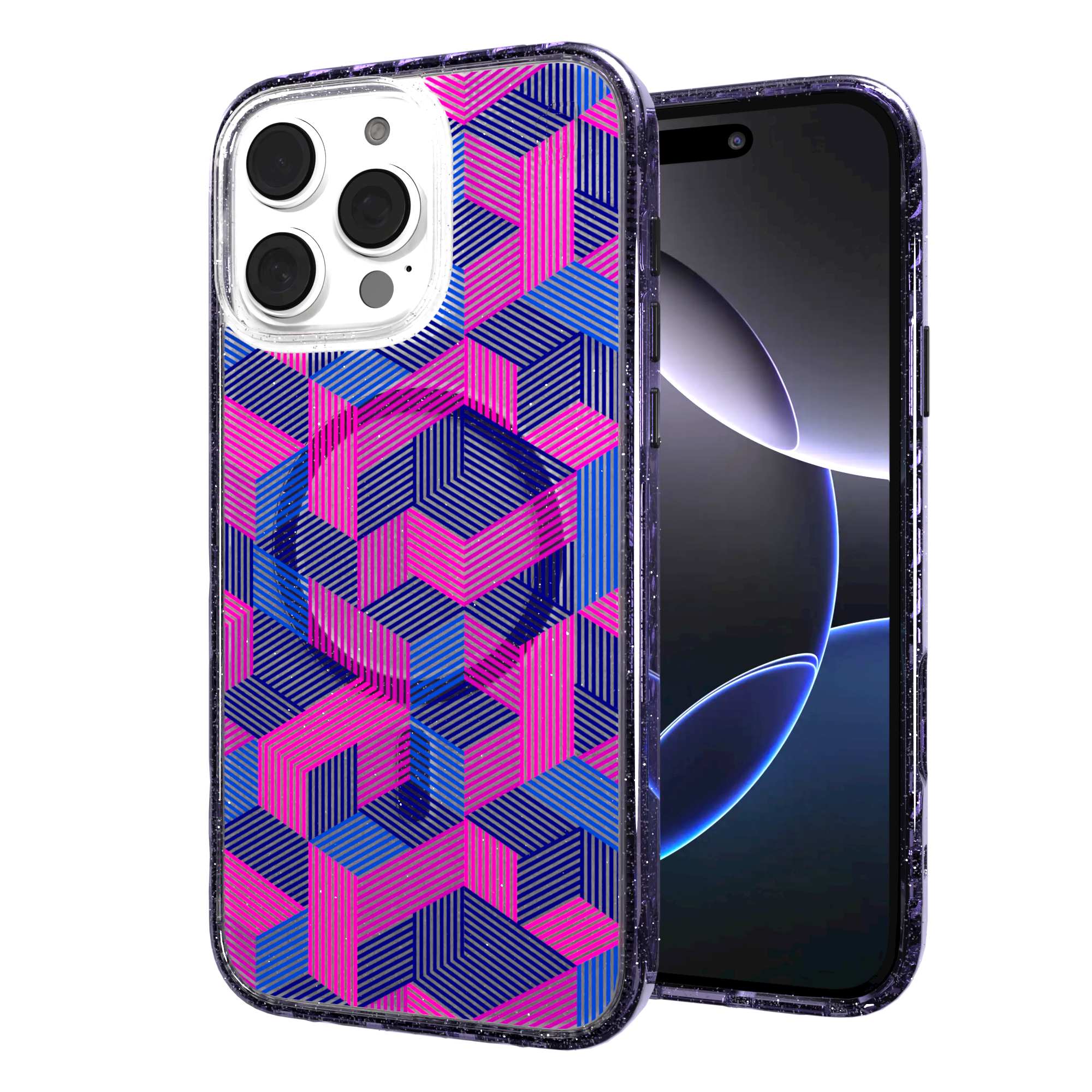 iPhone 16 Series | MagSafe | Monochromatic Case Designs | Colorful Cubes Colorful Cubes / iPhone 16 Pro Max / Lilac Sparkle