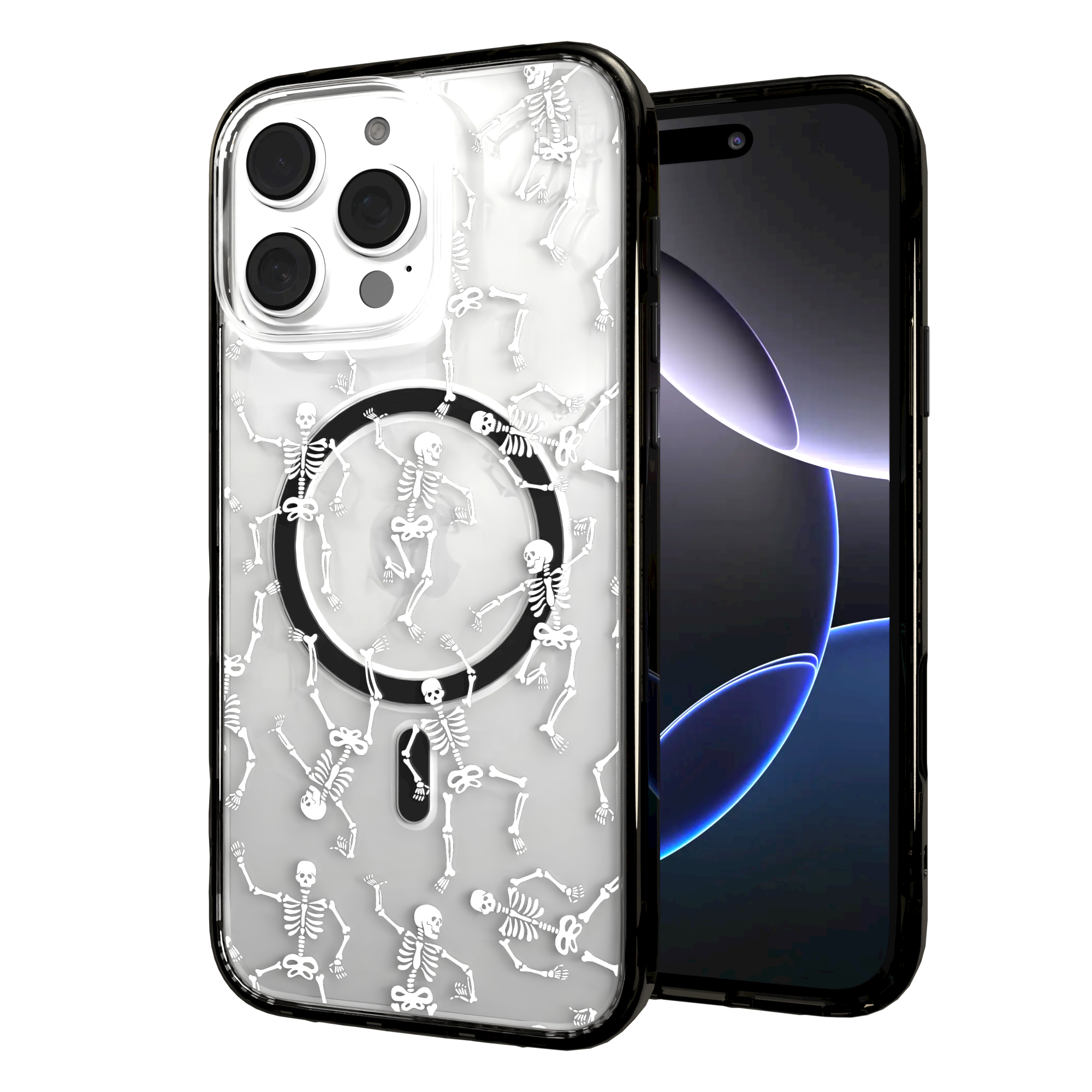 iPhone 16 Series | MagSafe | Halloween Case | Dancing Skeletons Dancing Skeletons / iPhone 16 Pro Max / Black