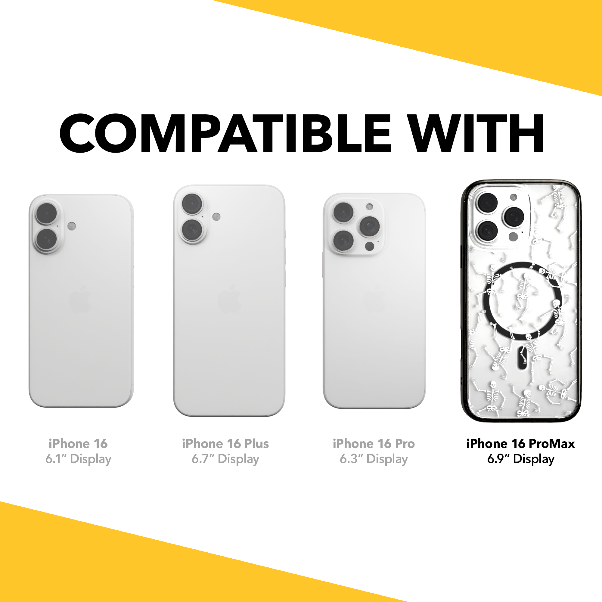 iPhone 16 Series | MagSafe | Halloween Case | Dancing Skeletons Dancing Skeletons / iPhone 16 Pro Max / Black
