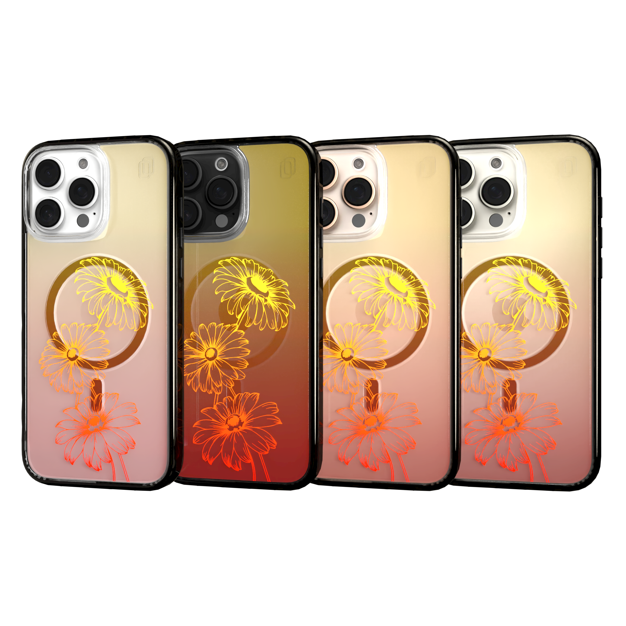 iPhone 16 Series | MagSafe | Ombre Bouquet Case Collection | Orange Citrus Splash Citrus Splash / iPhone 16 Pro Max / Black