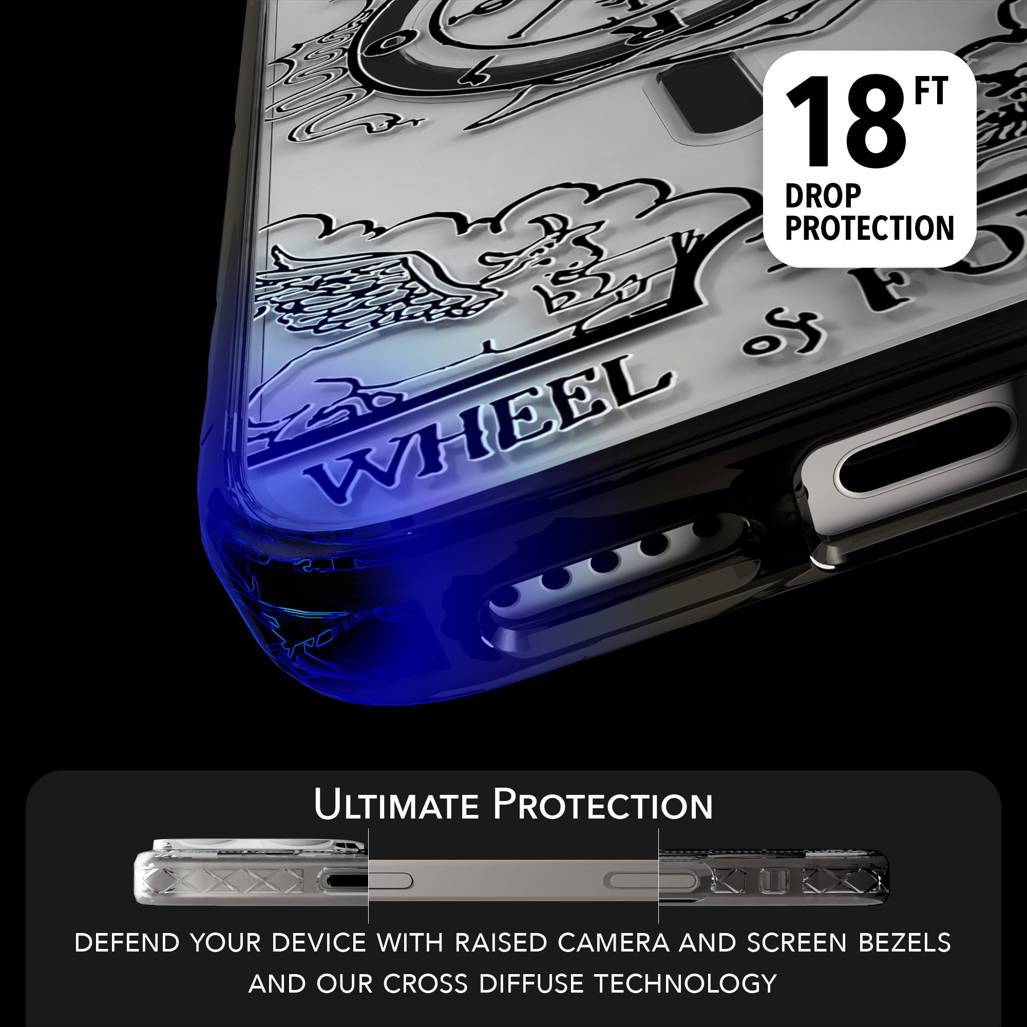 iPhone 16 Series | MagSafe | Tarot Collection | Wheel of Fortune Wheel of Fortune - Line / iPhone 16 Pro Max / Black