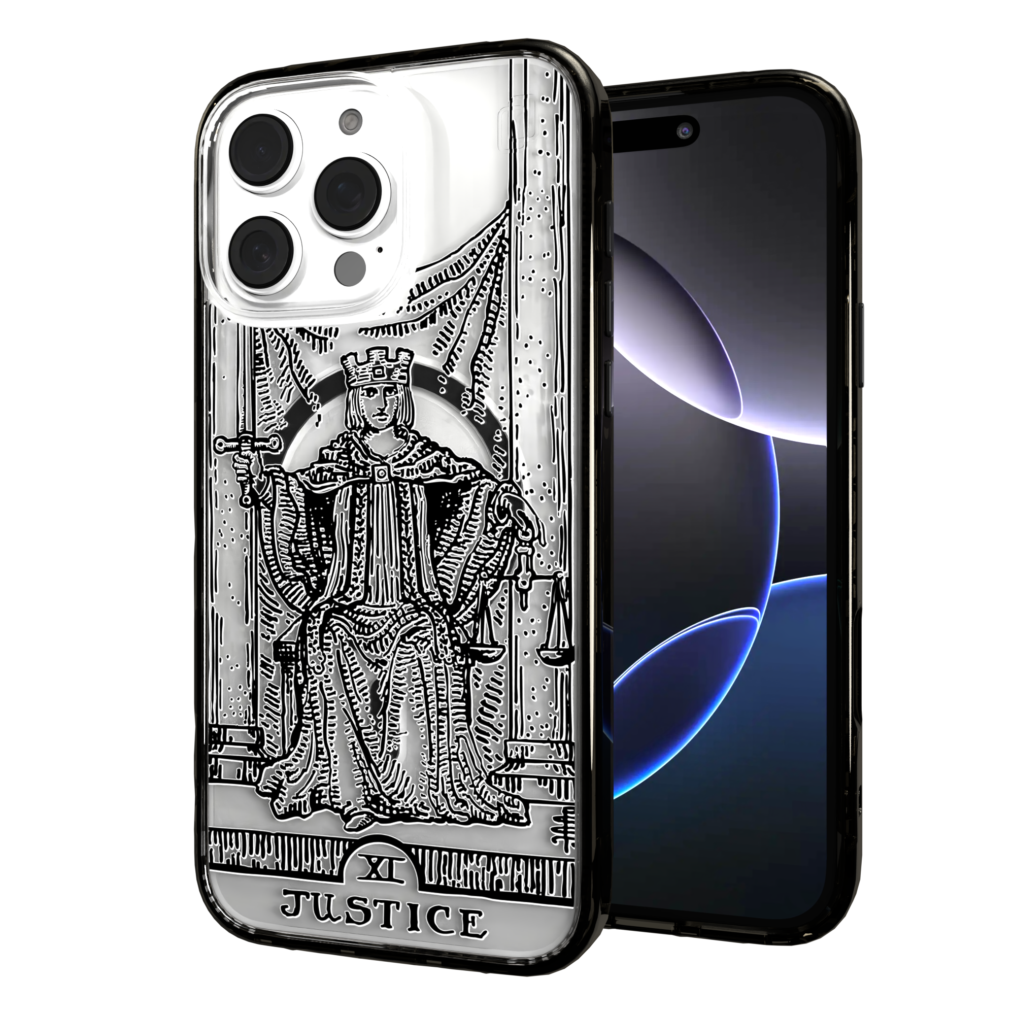 iPhone 16 Series | MagSafe | Tarot Collection | Justice Justice - Line / iPhone 16 Pro Max / Black