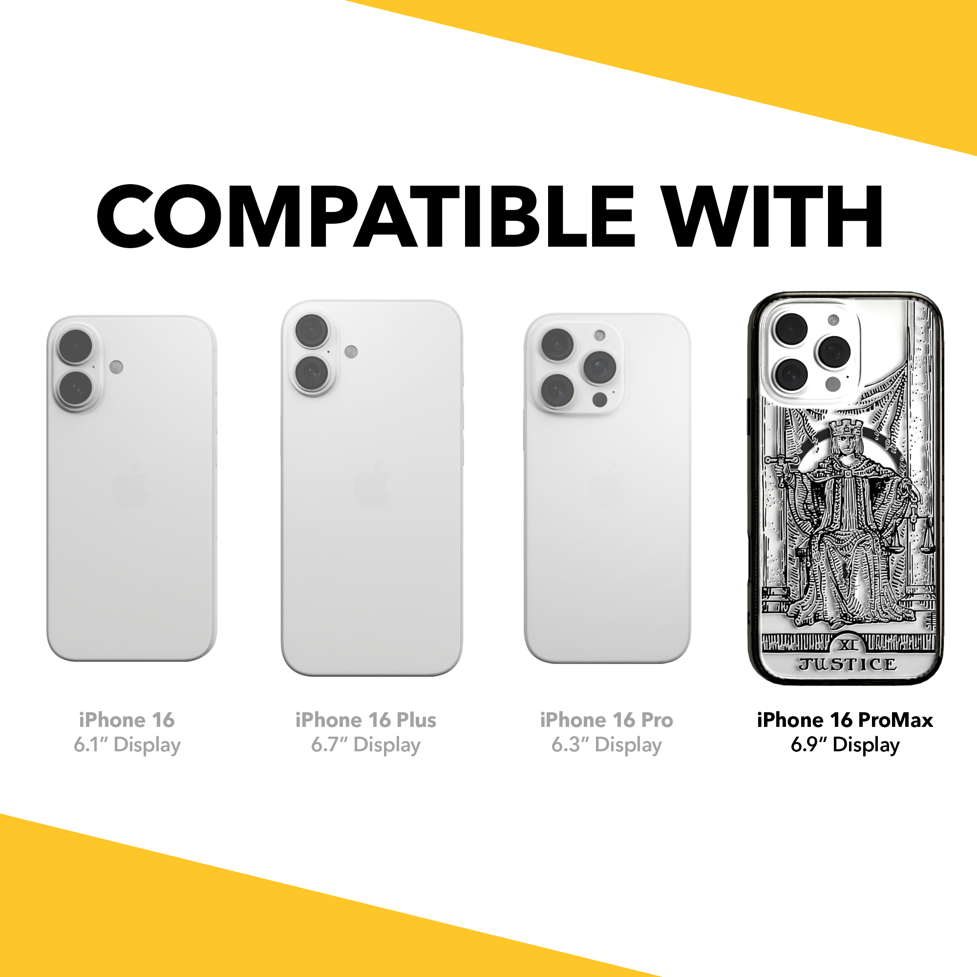 iPhone 16 Series | MagSafe | Tarot Collection | Justice Justice - Line / iPhone 16 Pro Max / Black