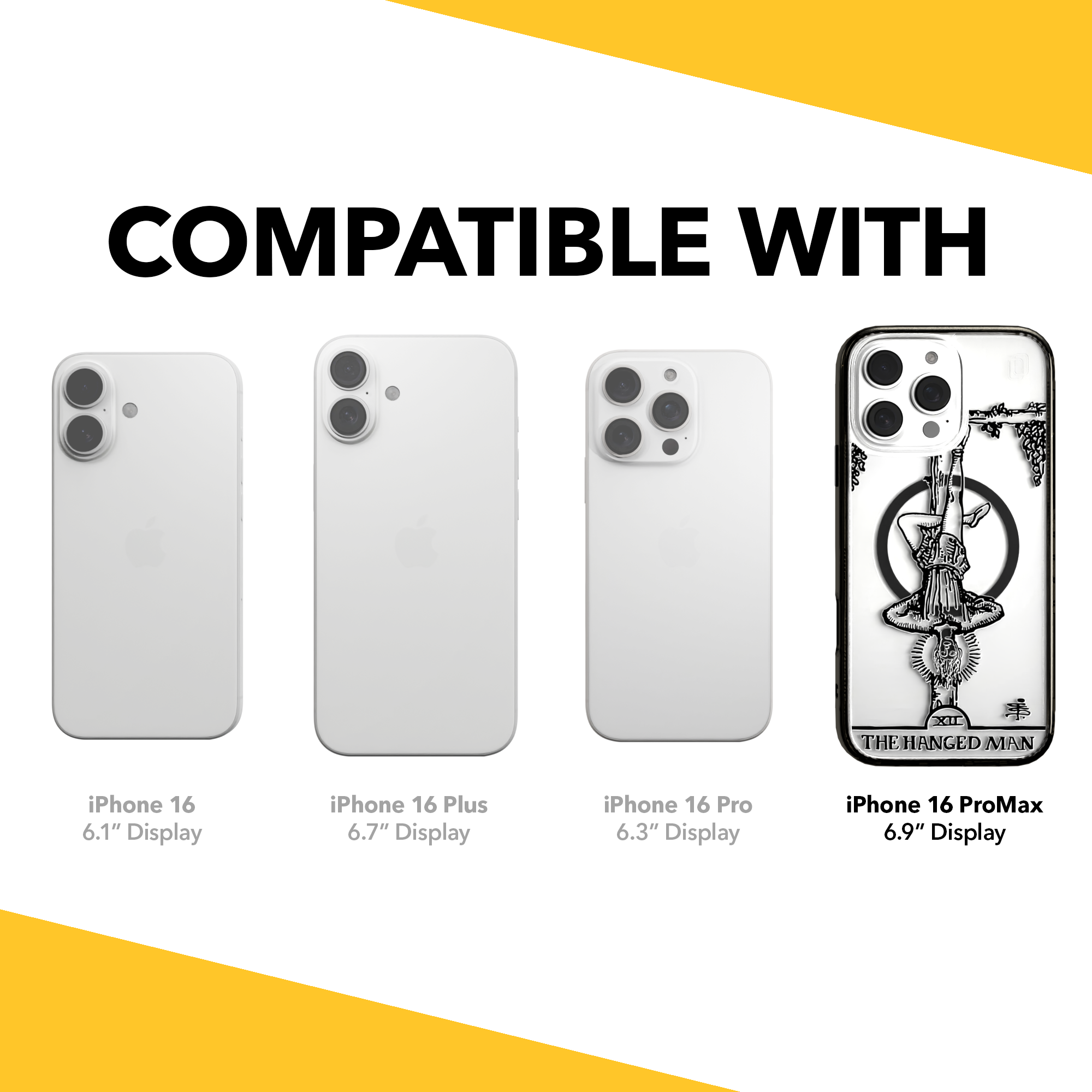 iPhone 16 Series | MagSafe | Tarot Collection | The Hanged Man The Hanged Man - Line / iPhone 16 Pro Max / Black