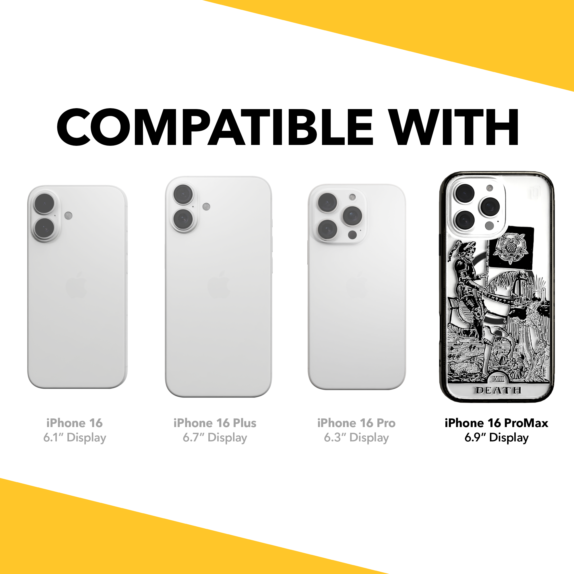 iPhone 16 Series | MagSafe | Tarot Collection | Death Death - Line / iPhone 16 Pro Max / Black