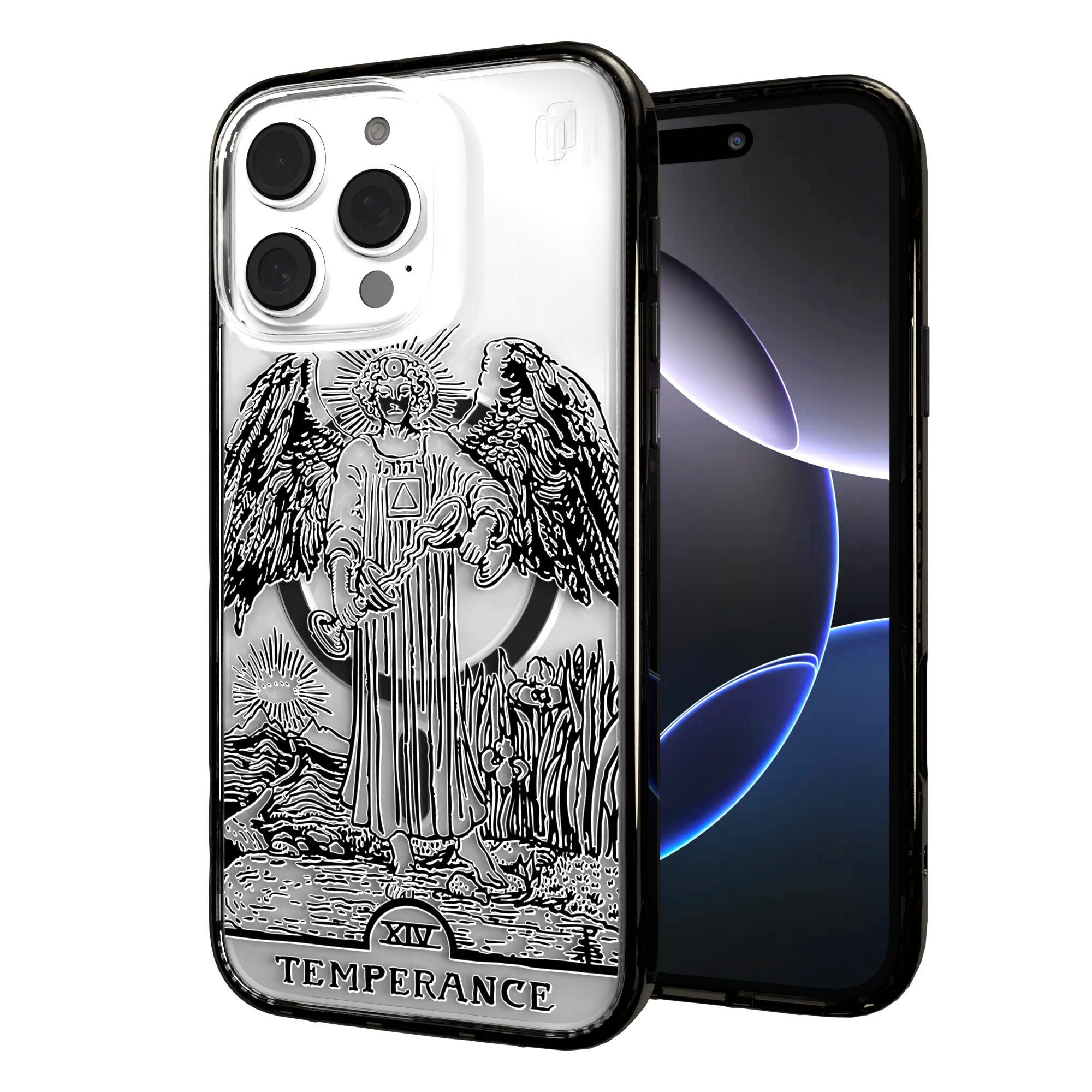 iPhone 16 Series | MagSafe | Tarot Collection | Temperance Temperance - Line / iPhone 16 Pro Max / Black