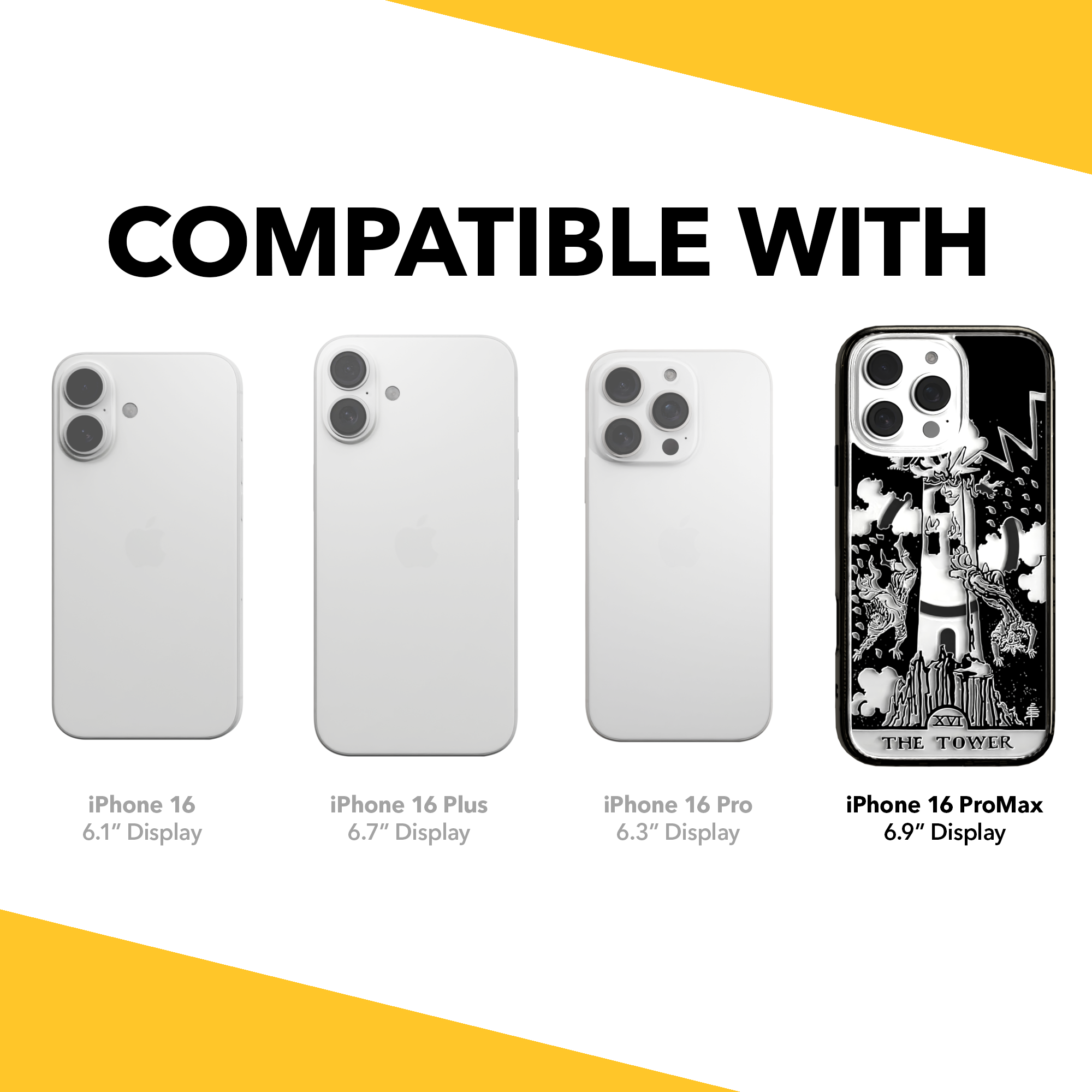 iPhone 16 Series | MagSafe | Tarot Collection | The Tower The Tower - Line / iPhone 16 Pro Max / Black