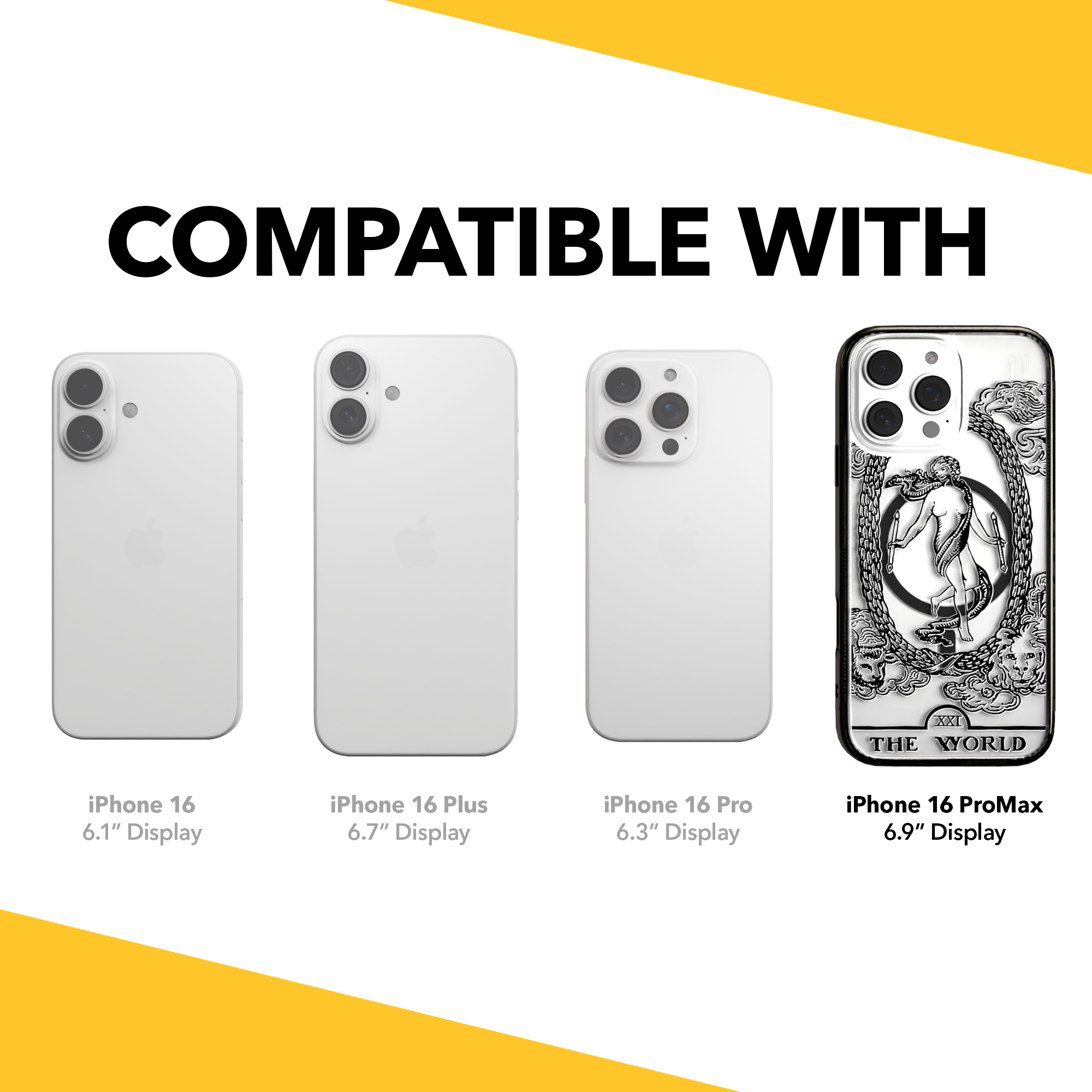 iPhone 16 Series | MagSafe | Tarot Collection | The World The World - Line / iPhone 16 Pro Max / Black