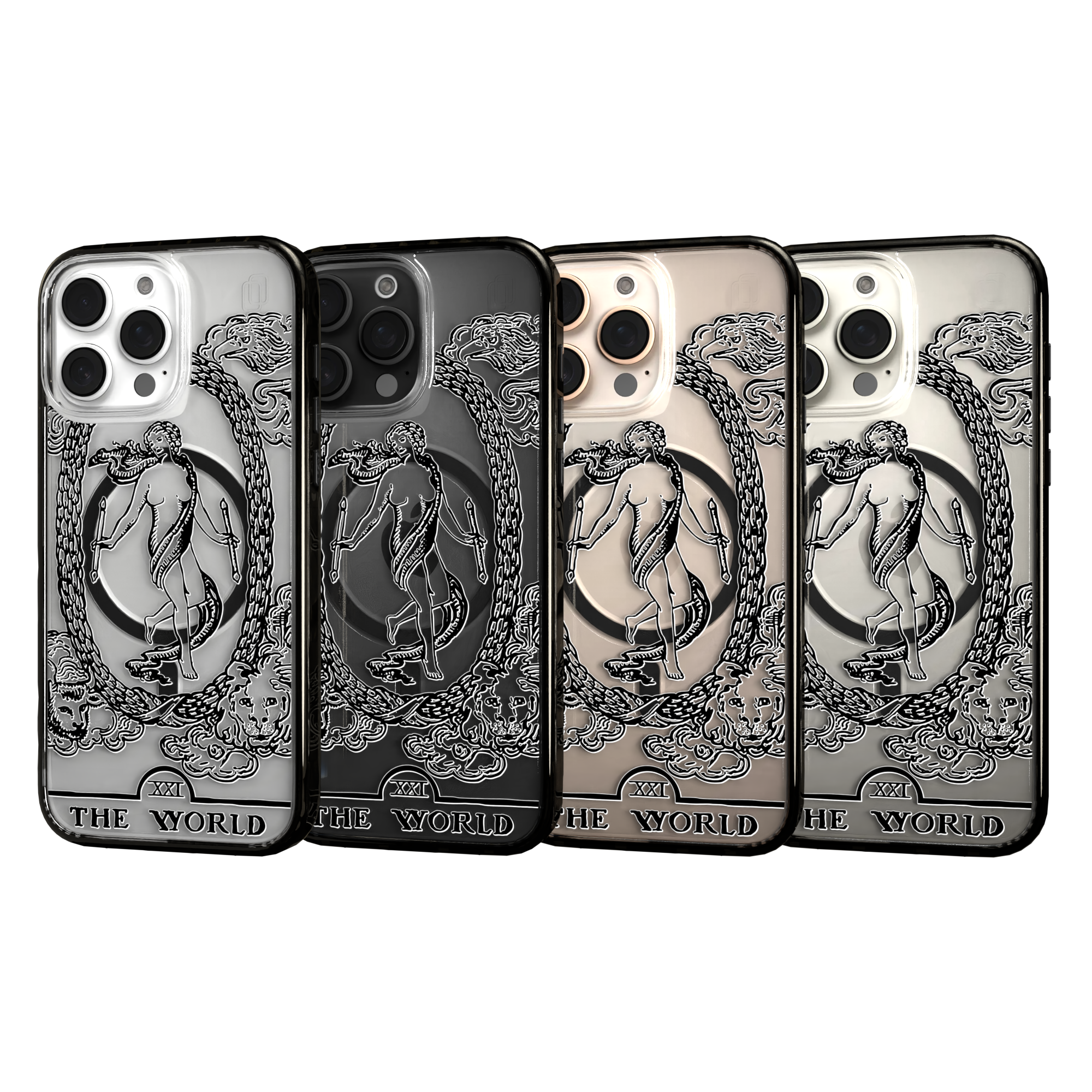 iPhone 16 Series | MagSafe | Tarot Collection | The World The World - Line / iPhone 16 Pro Max / Black