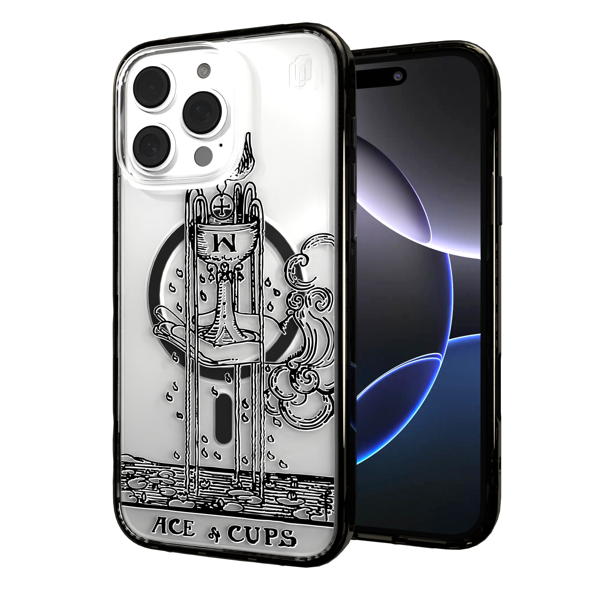 iPhone 16 Series | MagSafe | Tarot Collection | Ace of Cups Ace of Cups - Line / iPhone 16 Pro Max / Black