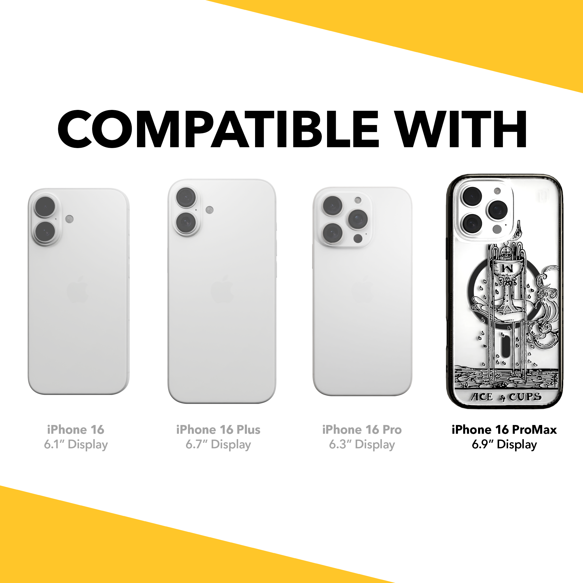 iPhone 16 Series | MagSafe | Tarot Collection | Ace of Cups Ace of Cups - Line / iPhone 16 Pro Max / Black