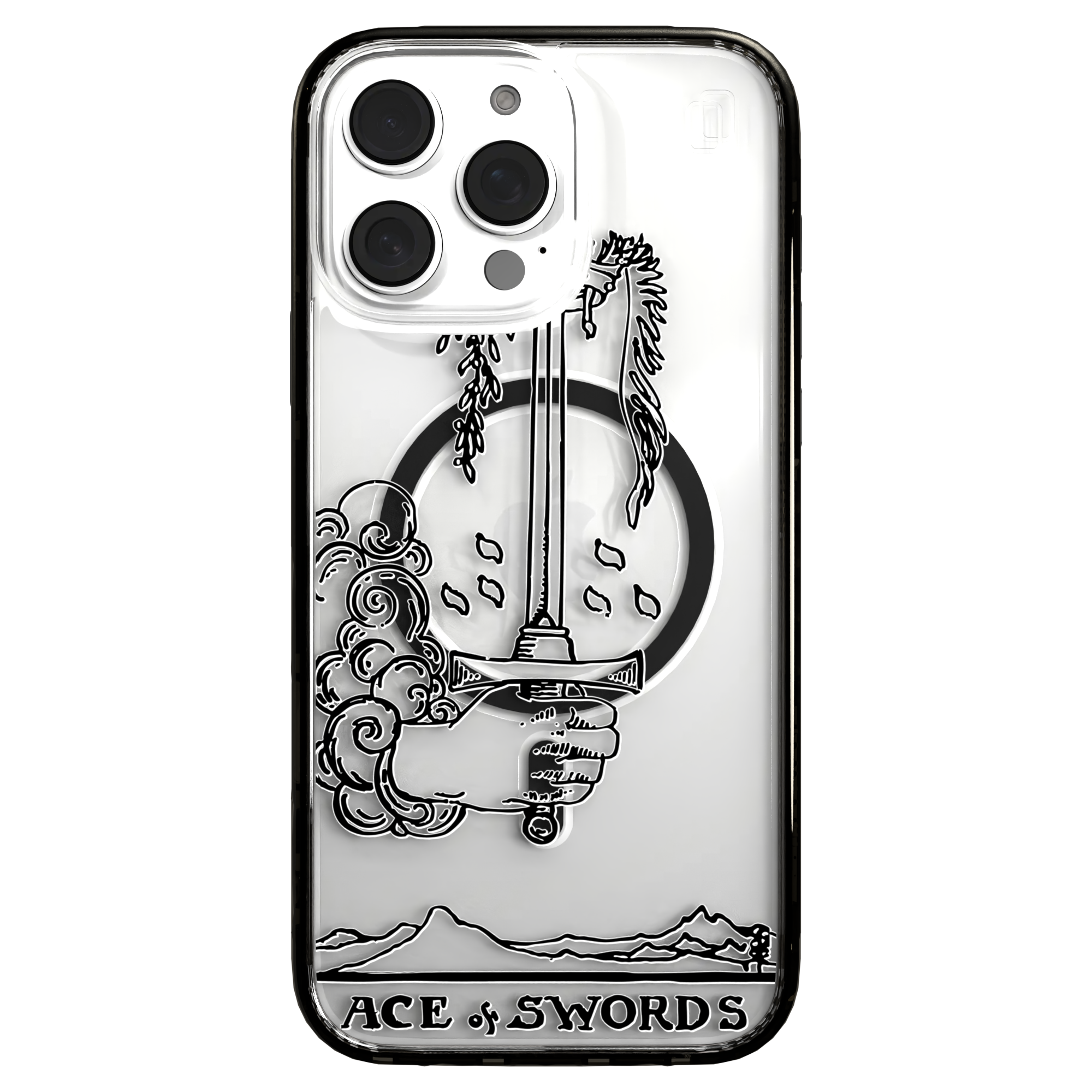 iPhone 16 Series | MagSafe | Tarot Collection | Ace of Swords Ace of Swords - Line / iPhone 16 Pro Max / Black