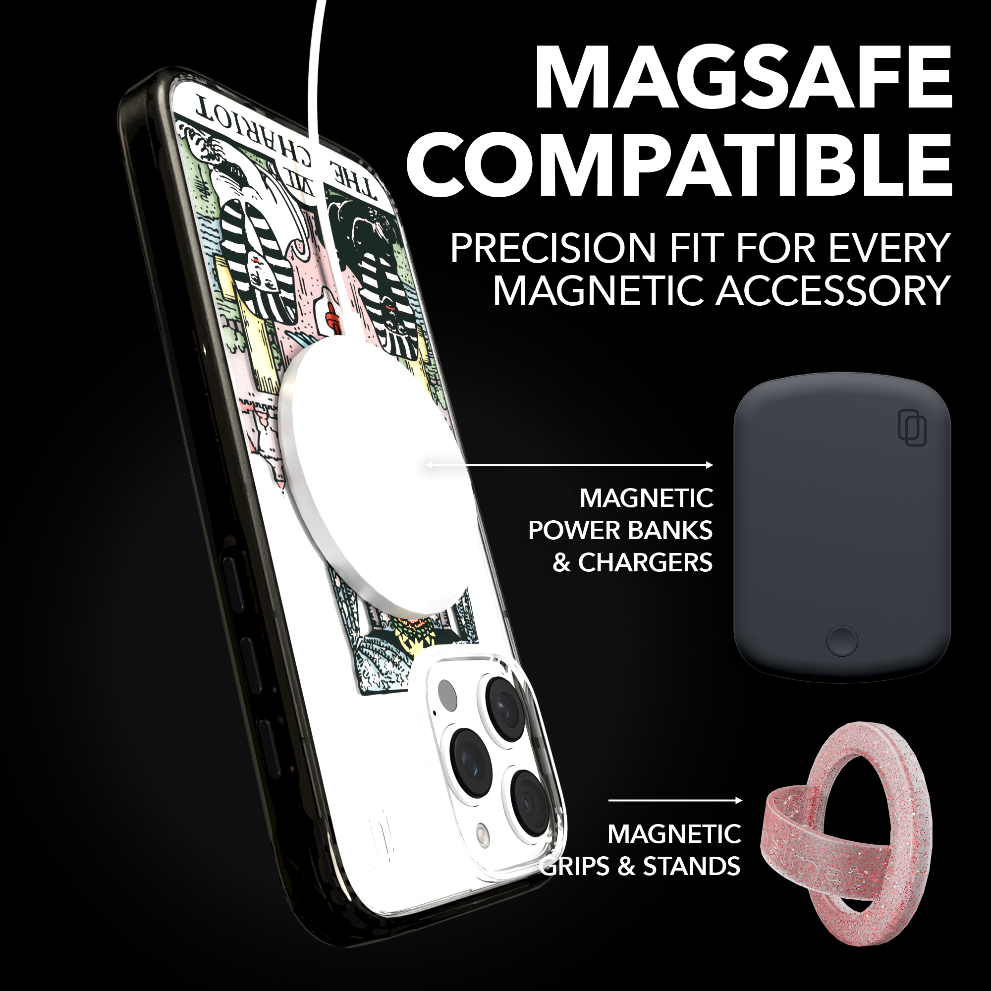iPhone 16 Series | MagSafe | Tarot Collection | The Chariot The Chariot - Color / iPhone 16 Pro Max / Black