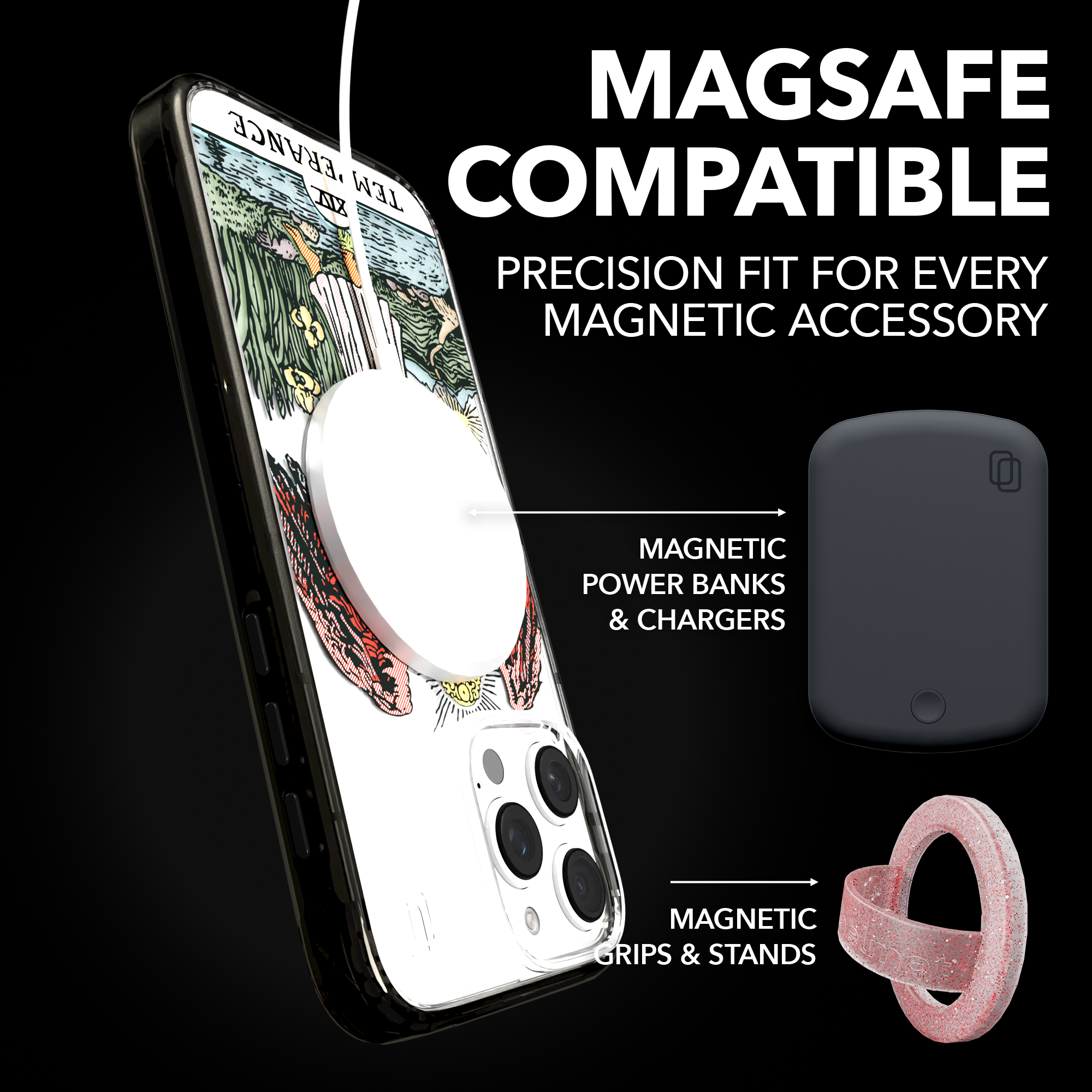 iPhone 16 Series | MagSafe | Tarot Collection | Temperance Temperance - Color / iPhone 16 Pro Max / Black