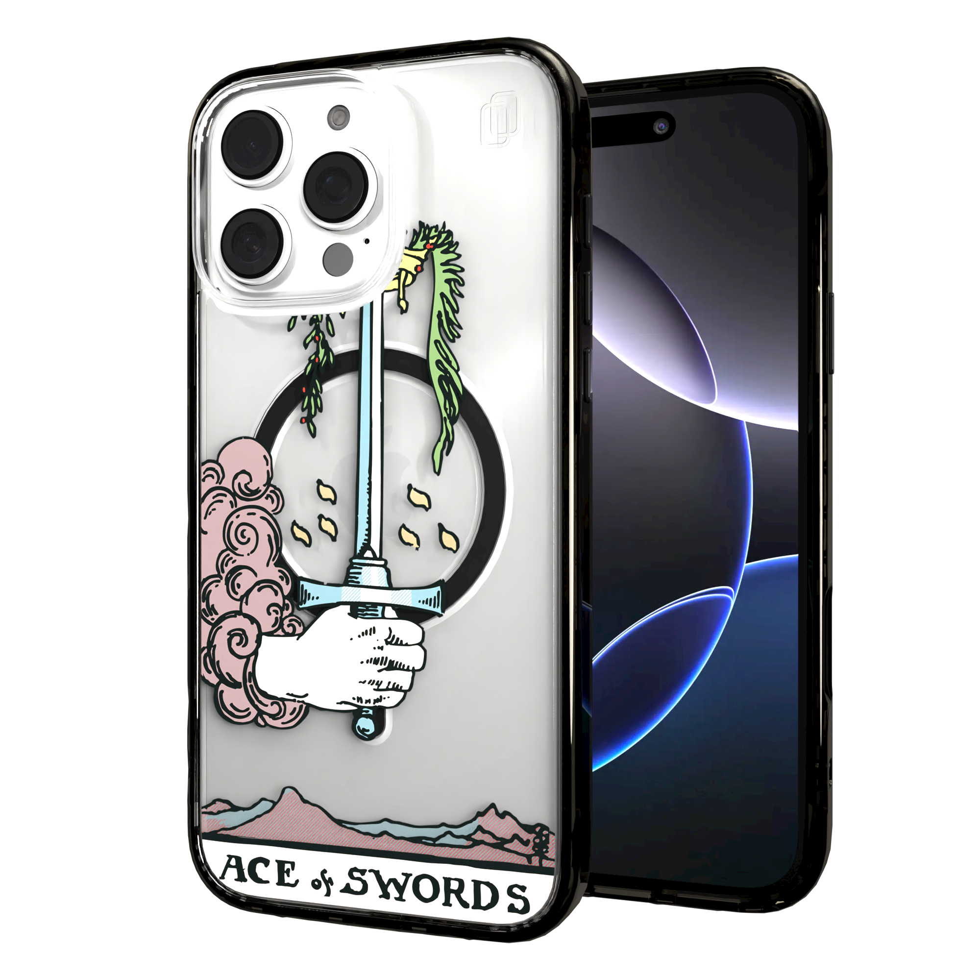 iPhone 16 Series | MagSafe | Tarot Collection | Ace of Swords Ace of Swords - Color / iPhone 16 Pro Max / Black