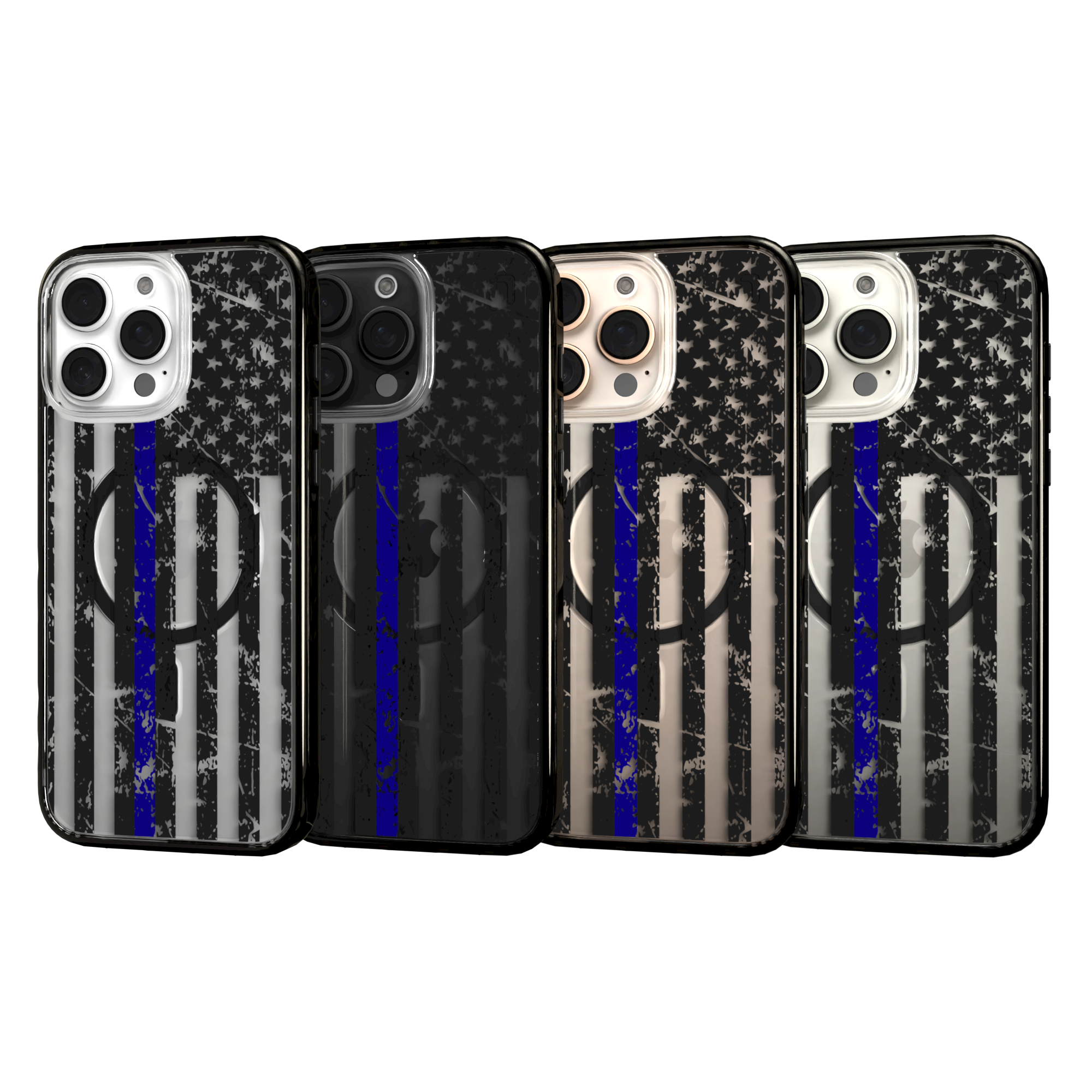 iPhone 16 Series | MagSafe | Red, White & Blue Case Collection | Thin Blue Line Blue Line / iPhone 16 Pro Max / Black
