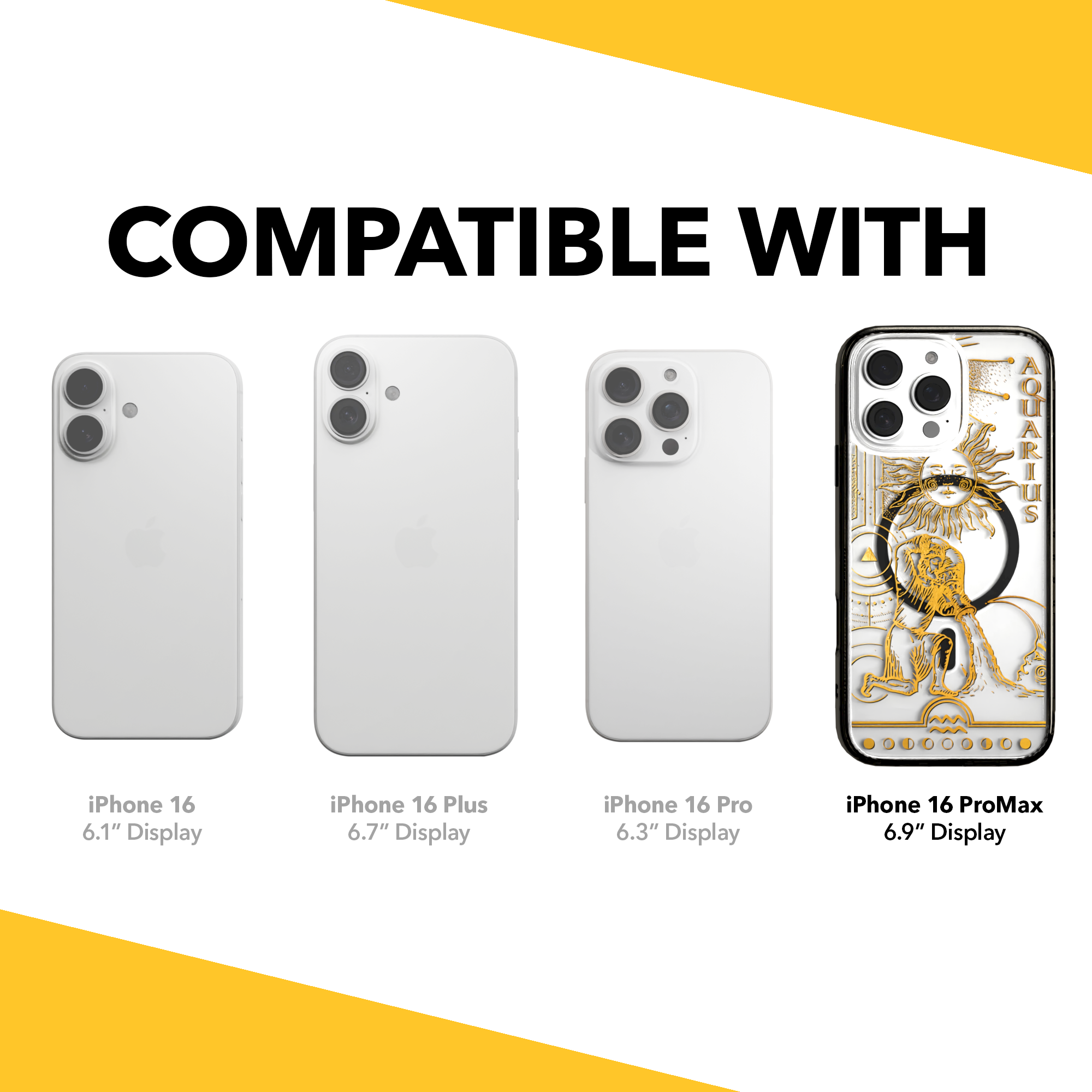iPhone 16 Series | MagSafe | Zodiac Collection | Aquarius Aquarius Gold / iPhone 16 Pro Max / Black