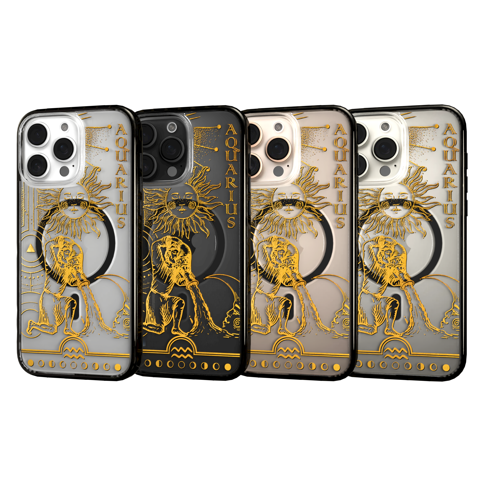 iPhone 16 Series | MagSafe | Zodiac Collection | Aquarius Aquarius Gold / iPhone 16 Pro Max / Black